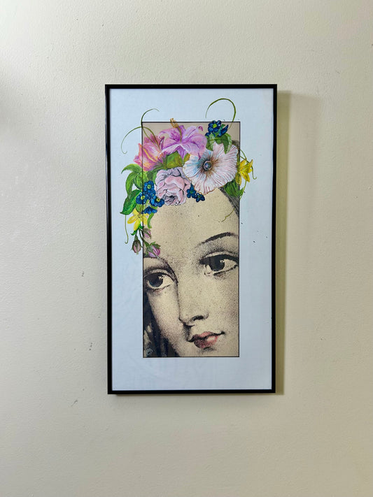 Vintage Hand Painted Pot Head Artwork