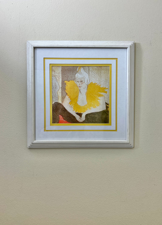 Vintage Framed Abstract Print of a Woman Artwork
