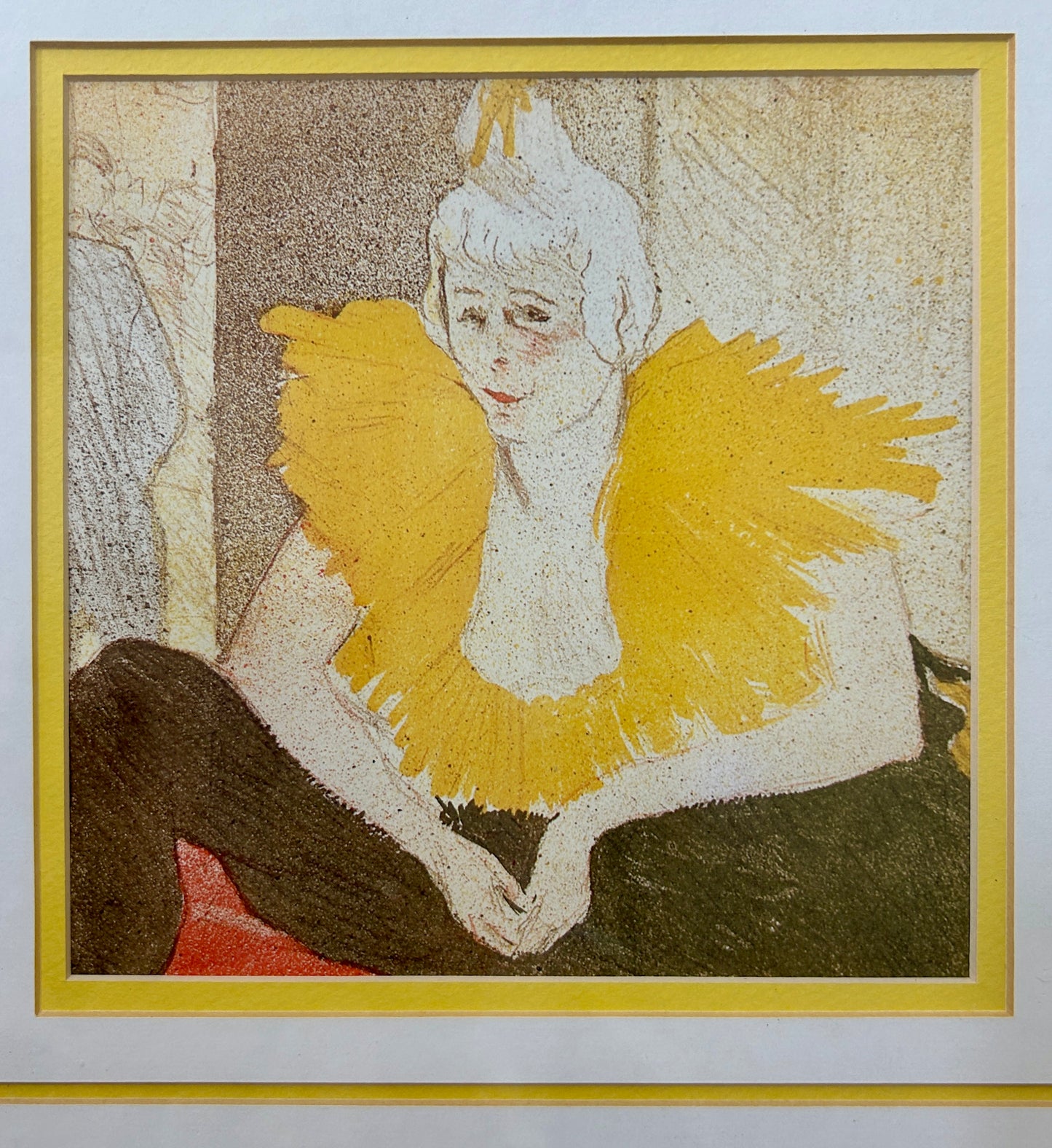 Vintage Framed Abstract Print of a Woman Artwork