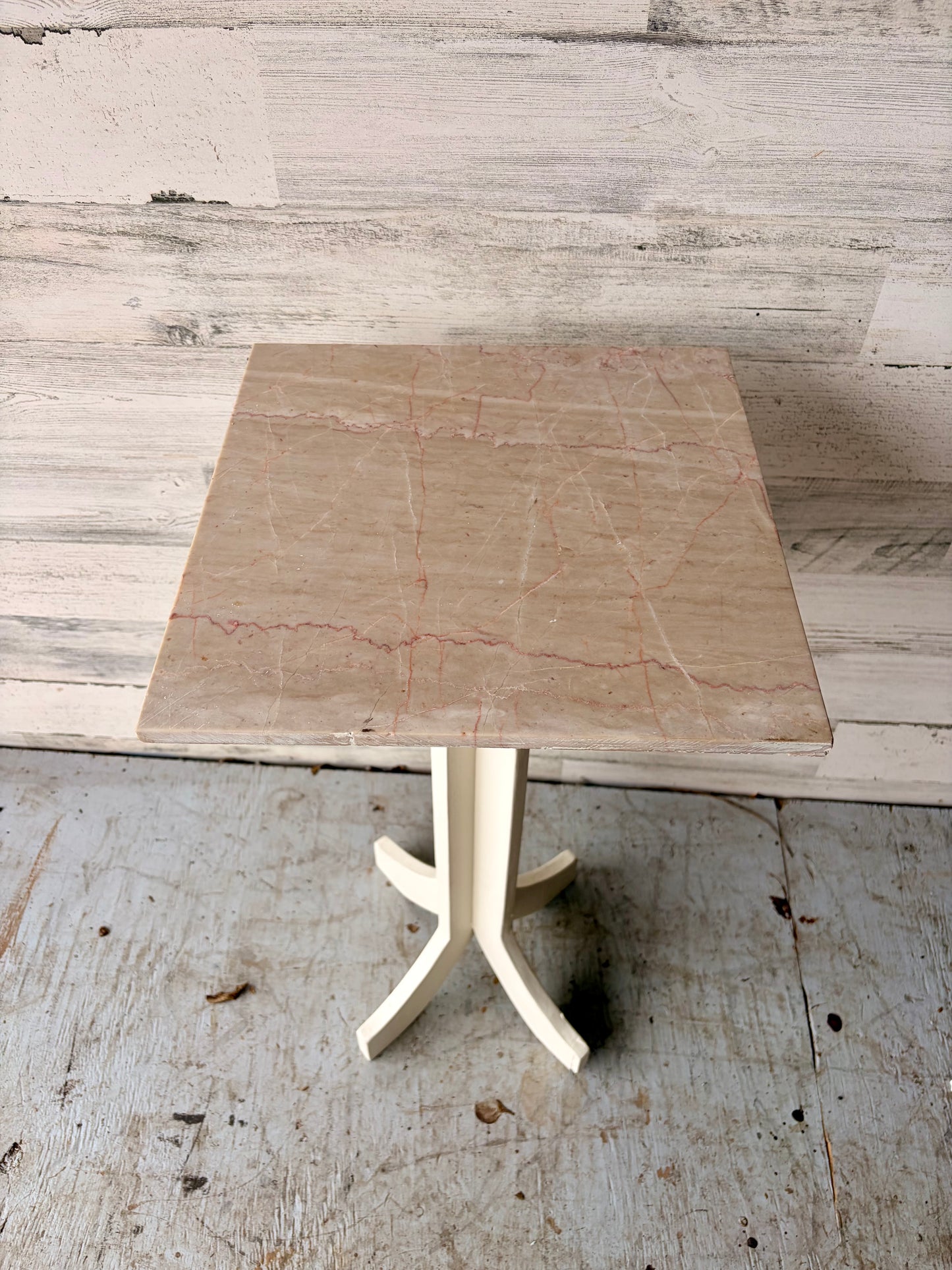 Stone Top Pedestal Side Table/Plant Stand