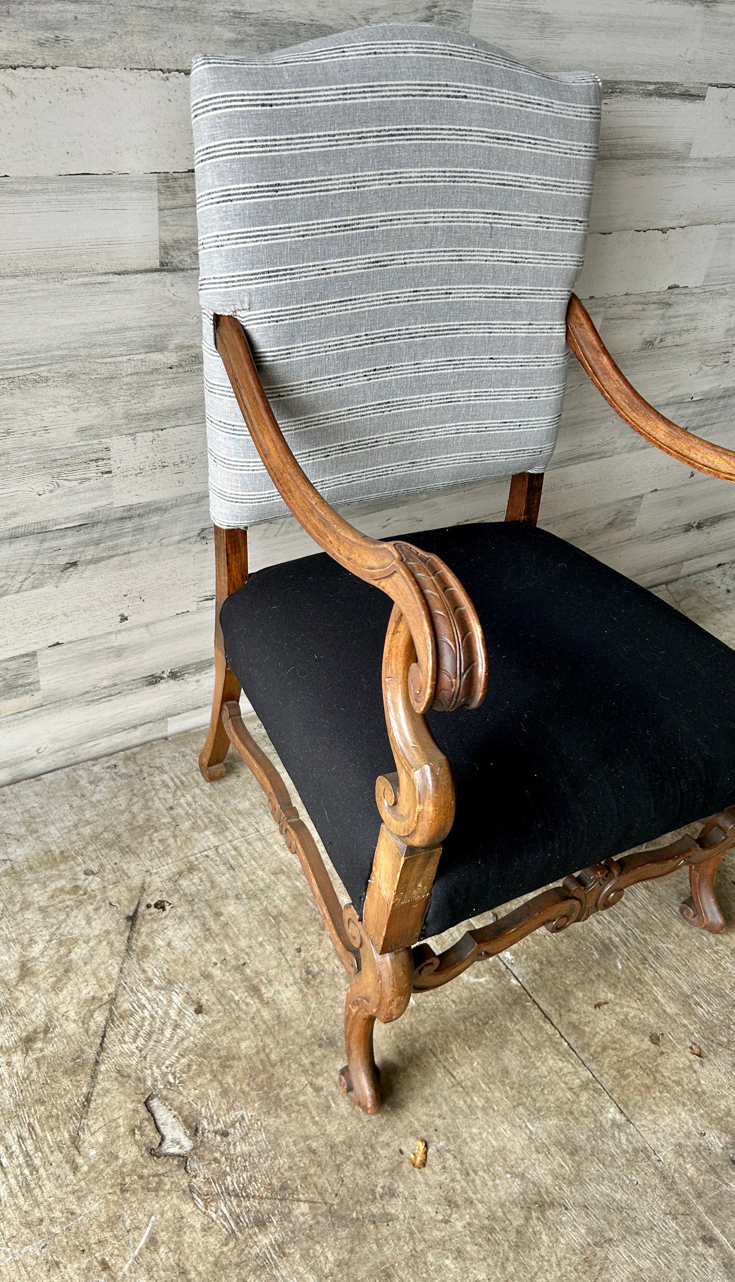 Vintage French Wood Arm Chair