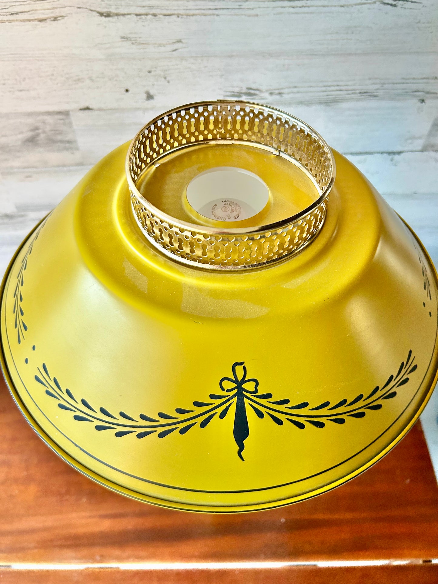 Vintage Mustard Yellow Metal Lamp