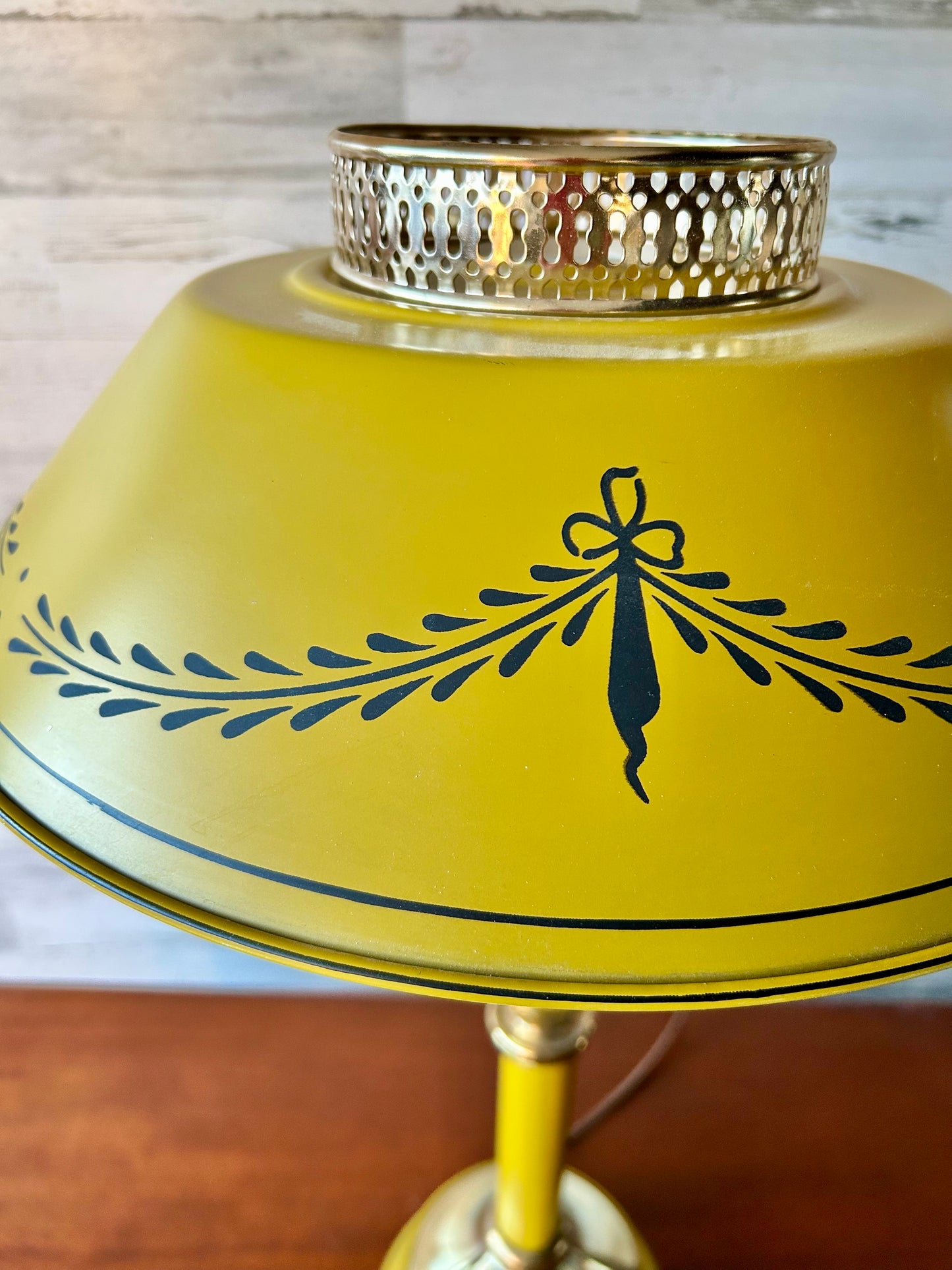 Vintage Mustard Yellow Metal Lamp