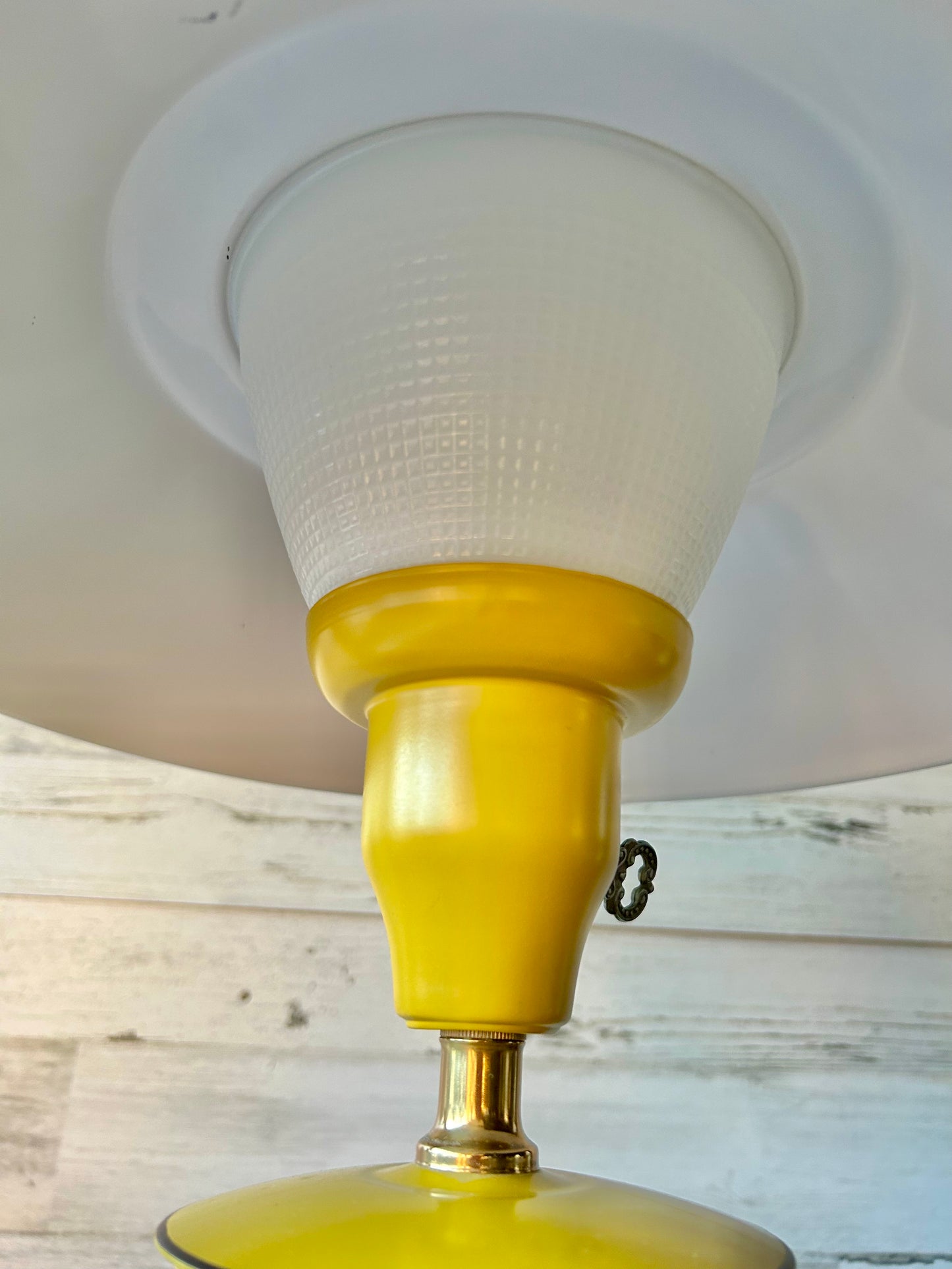 Vintage Mustard Yellow Metal Lamp