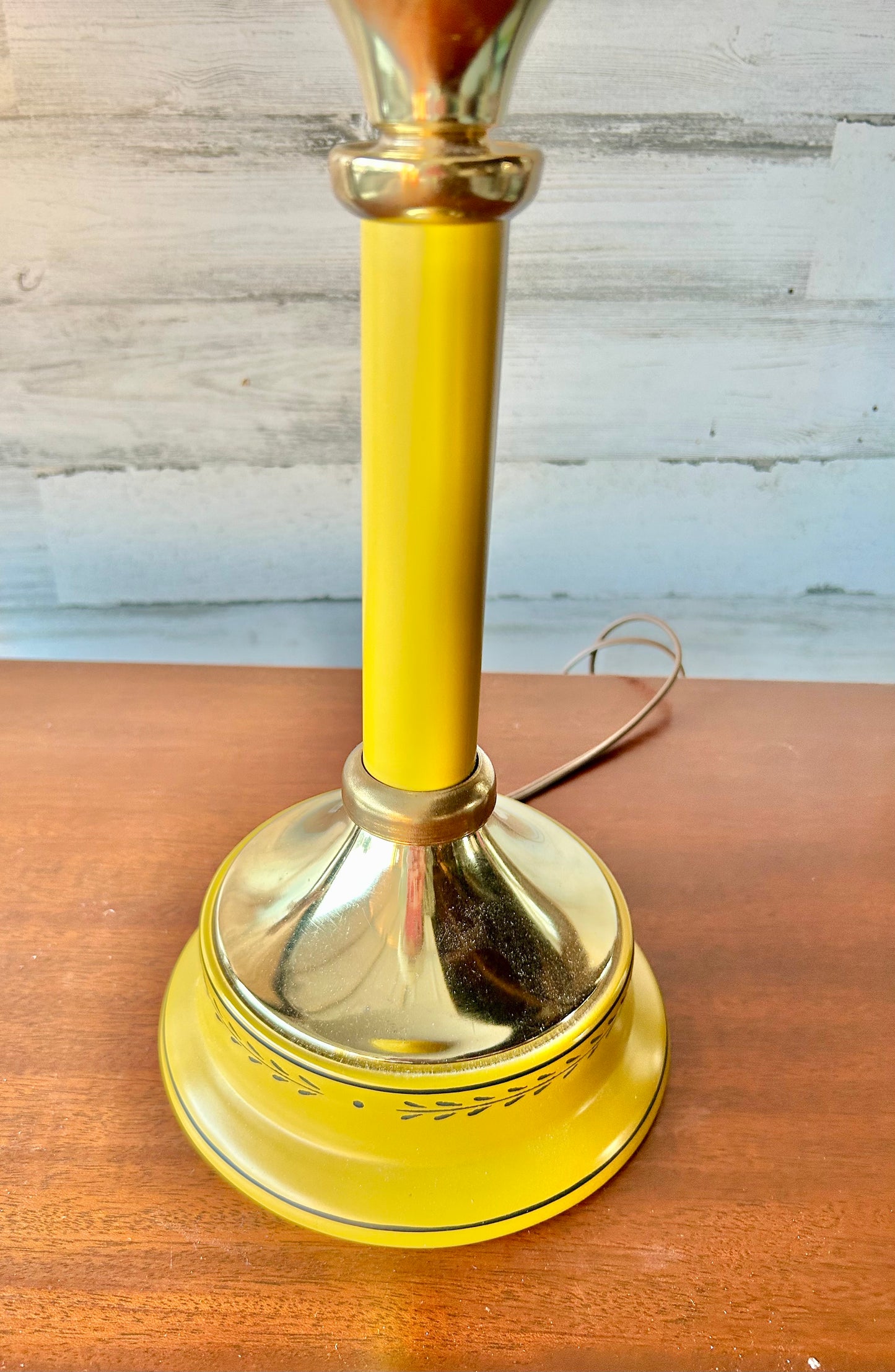 Vintage Mustard Yellow Metal Lamp