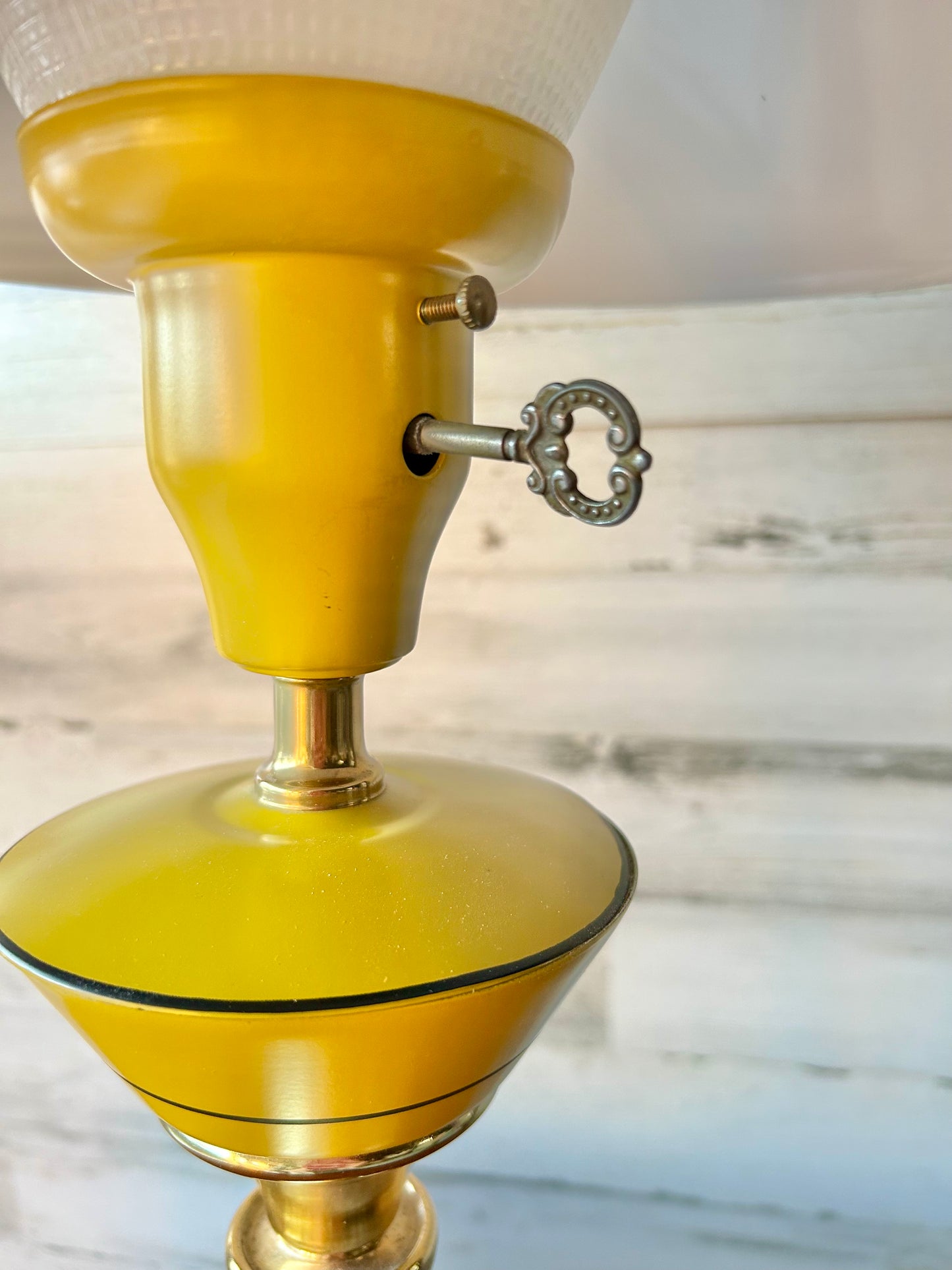 Vintage Mustard Yellow Metal Lamp