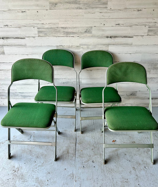 Vintage Mid Century Modern Folding Chairs Set of 4