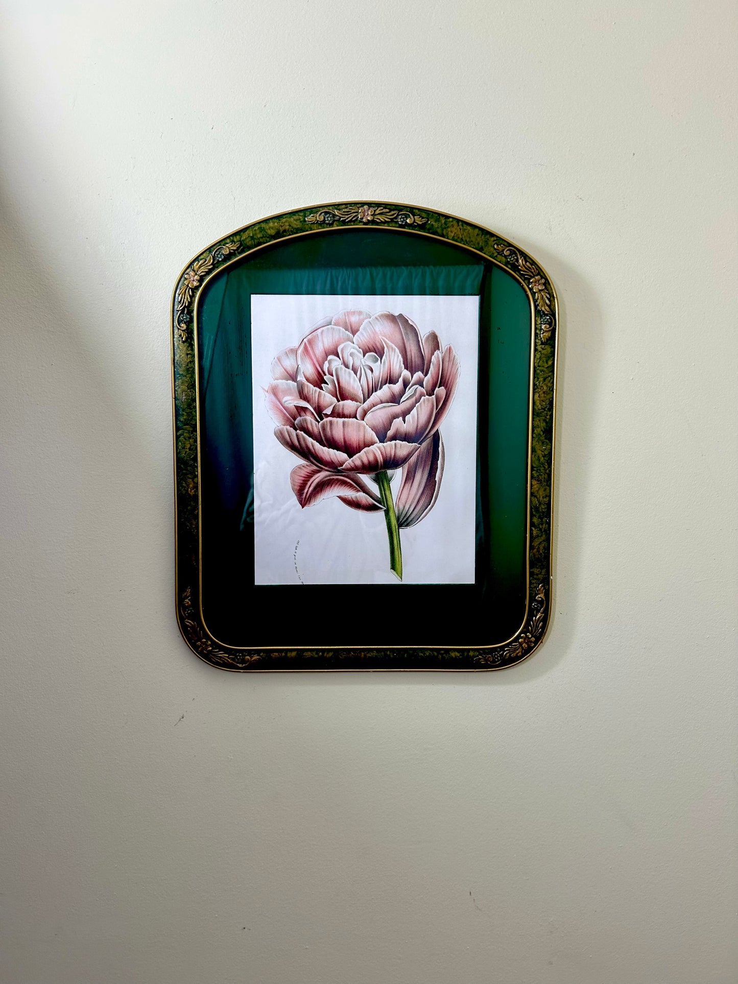 Vintage Framed Pink Floral Artwork