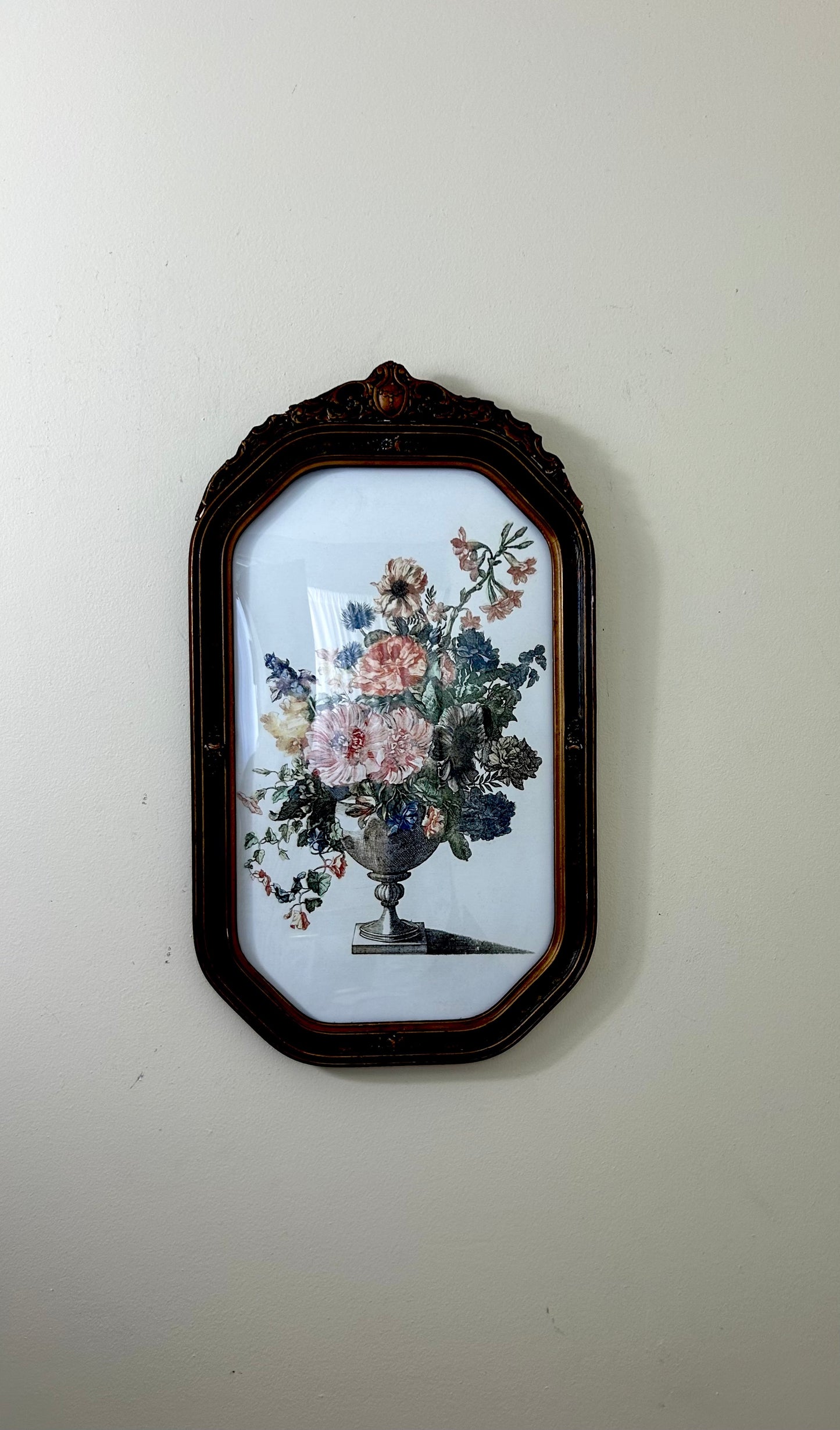 Antique Oval Framed Floral Artwork