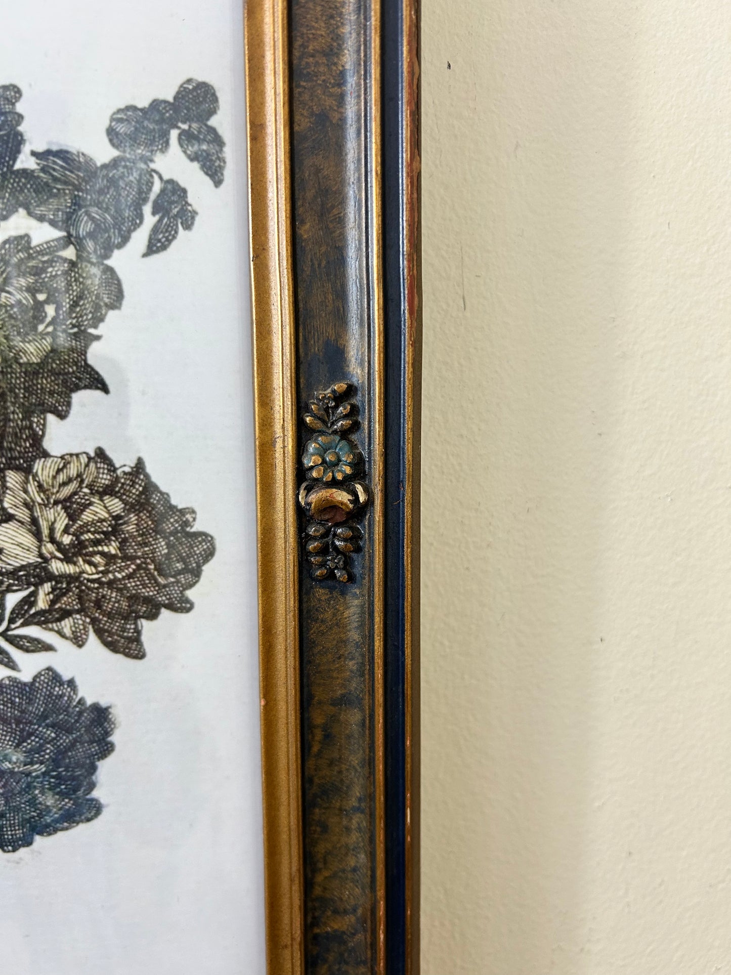 Antique Oval Framed Floral Artwork