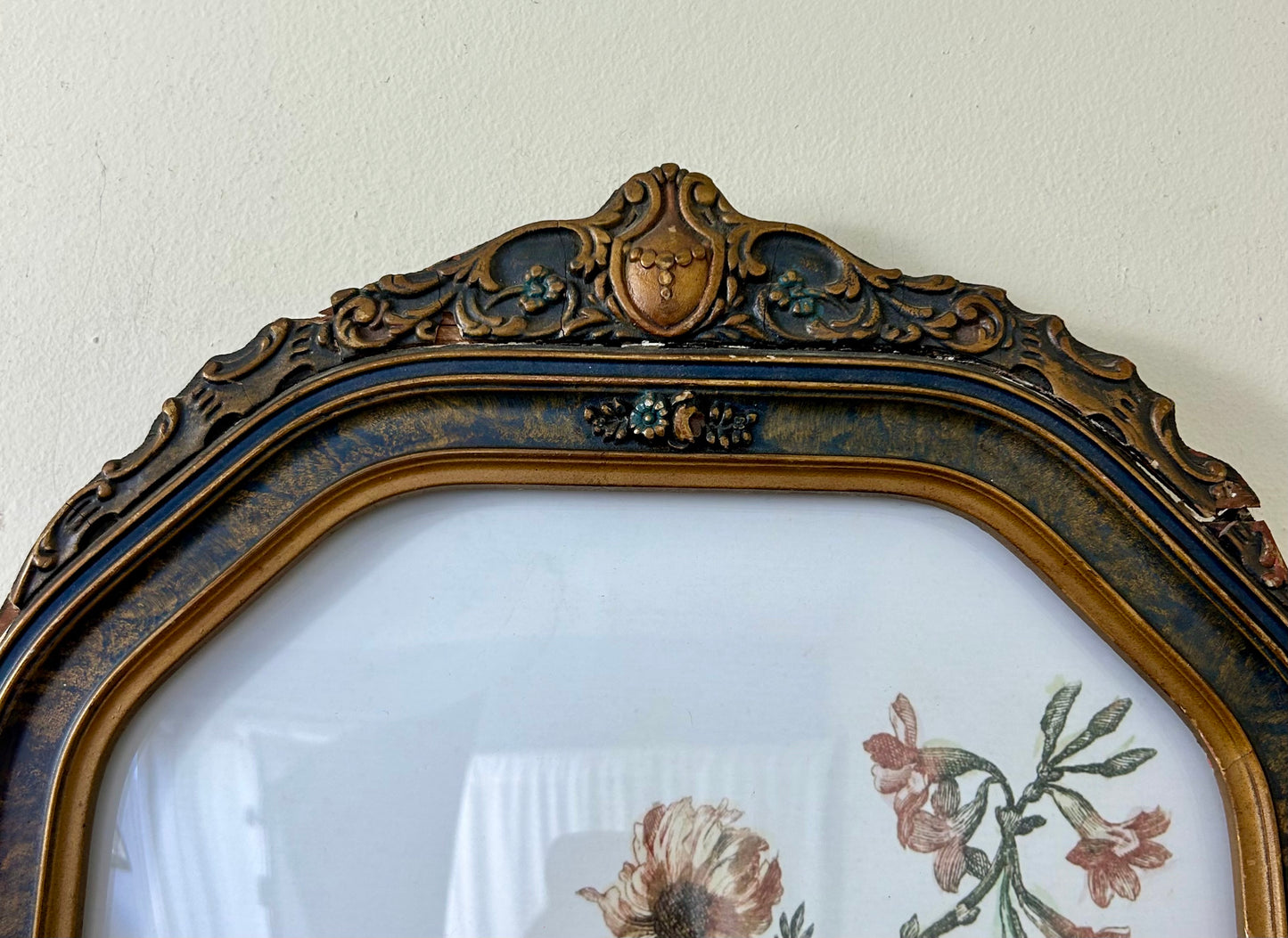 Antique Oval Framed Floral Artwork