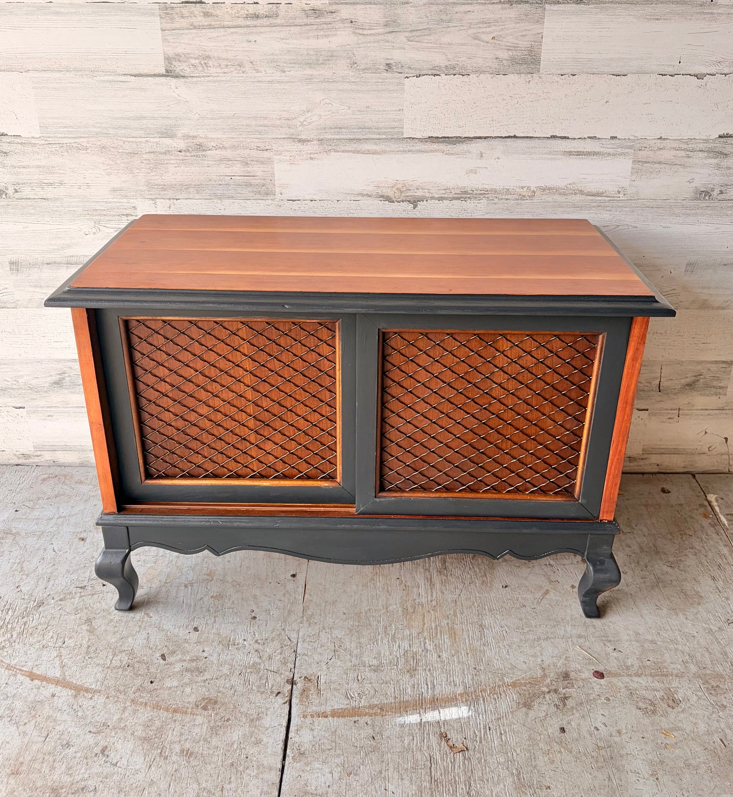 Vintage Wood Album Cabinet