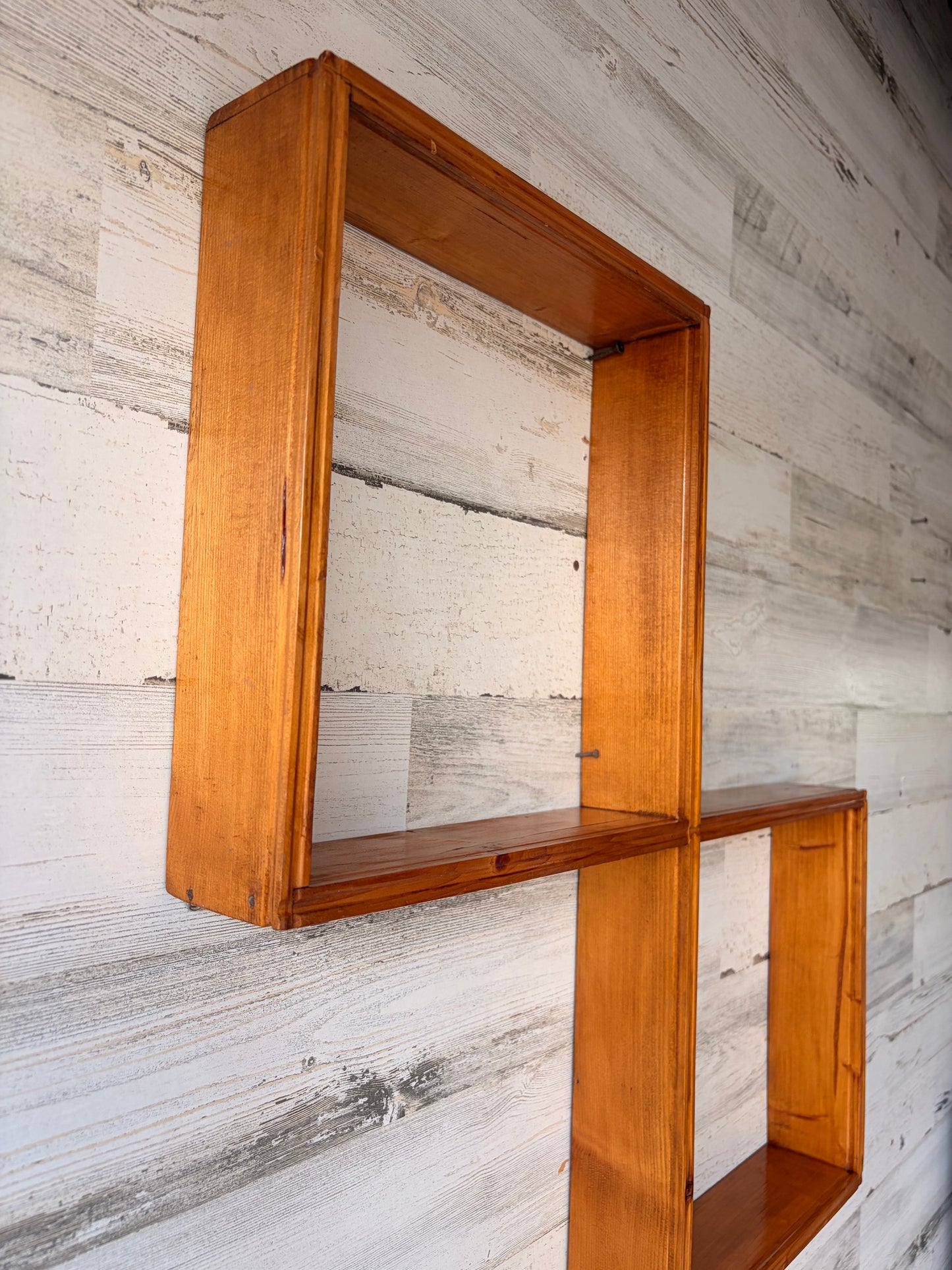 Vintage Mid Century Wood Wall Shelf