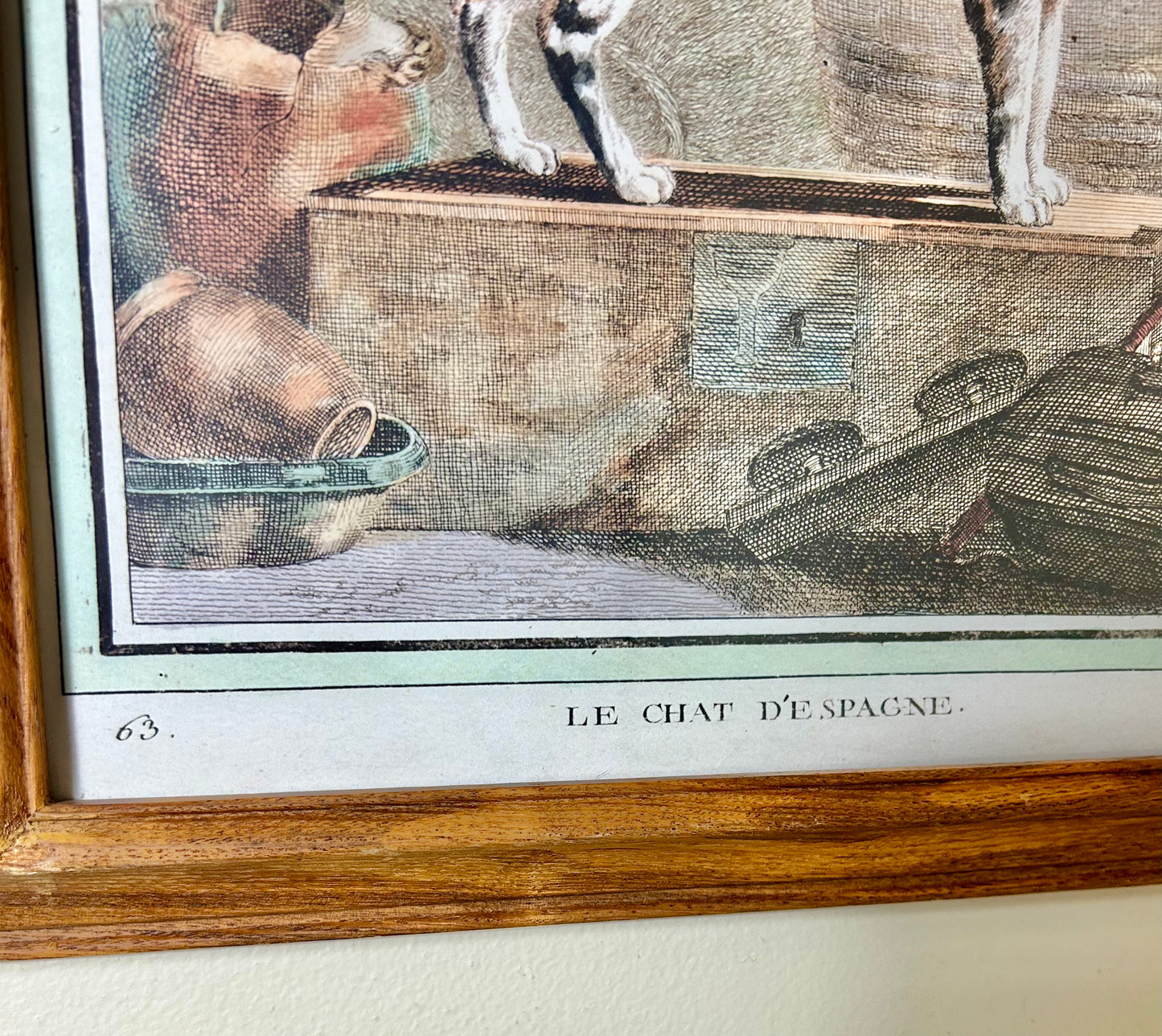 Vintage Framed Cat Artwork