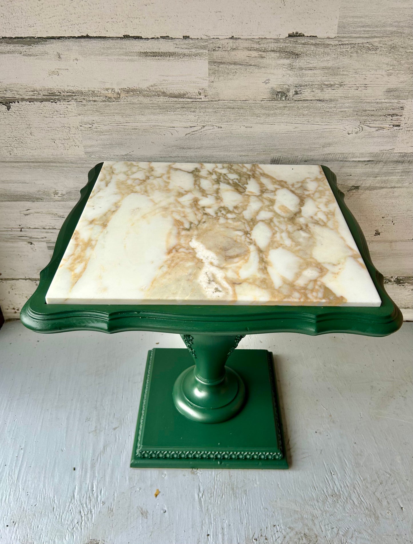 Vintage Green Marble Side Table