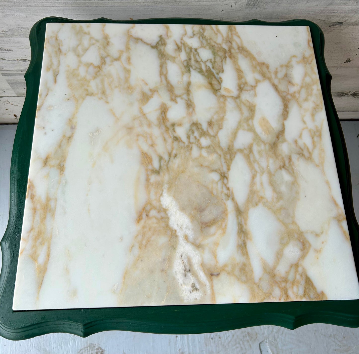 Vintage Green Marble Side Table