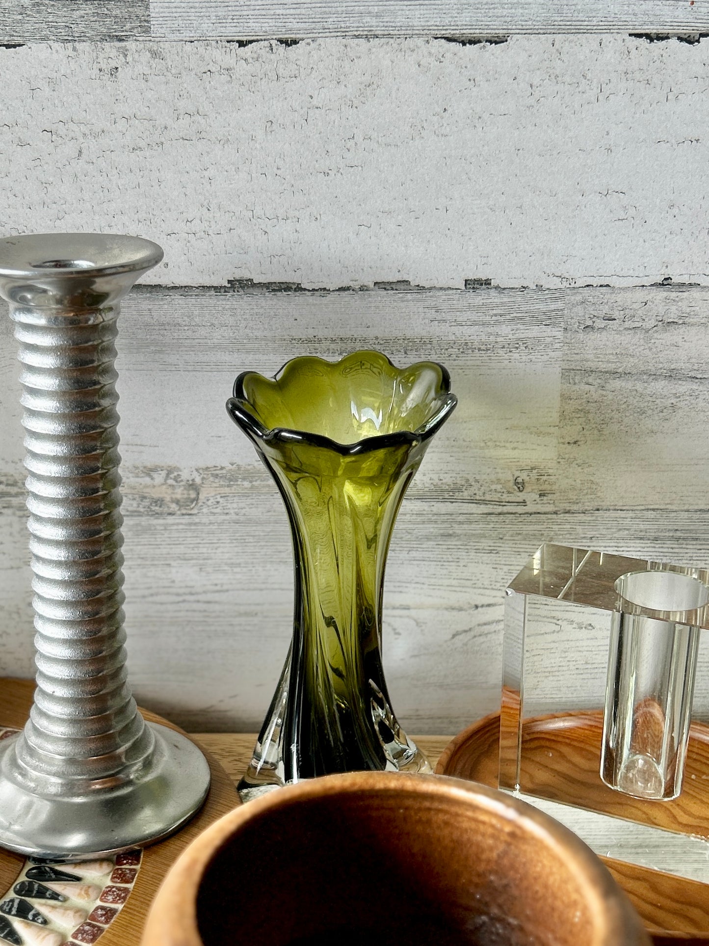 Vintage Green Swing Vase