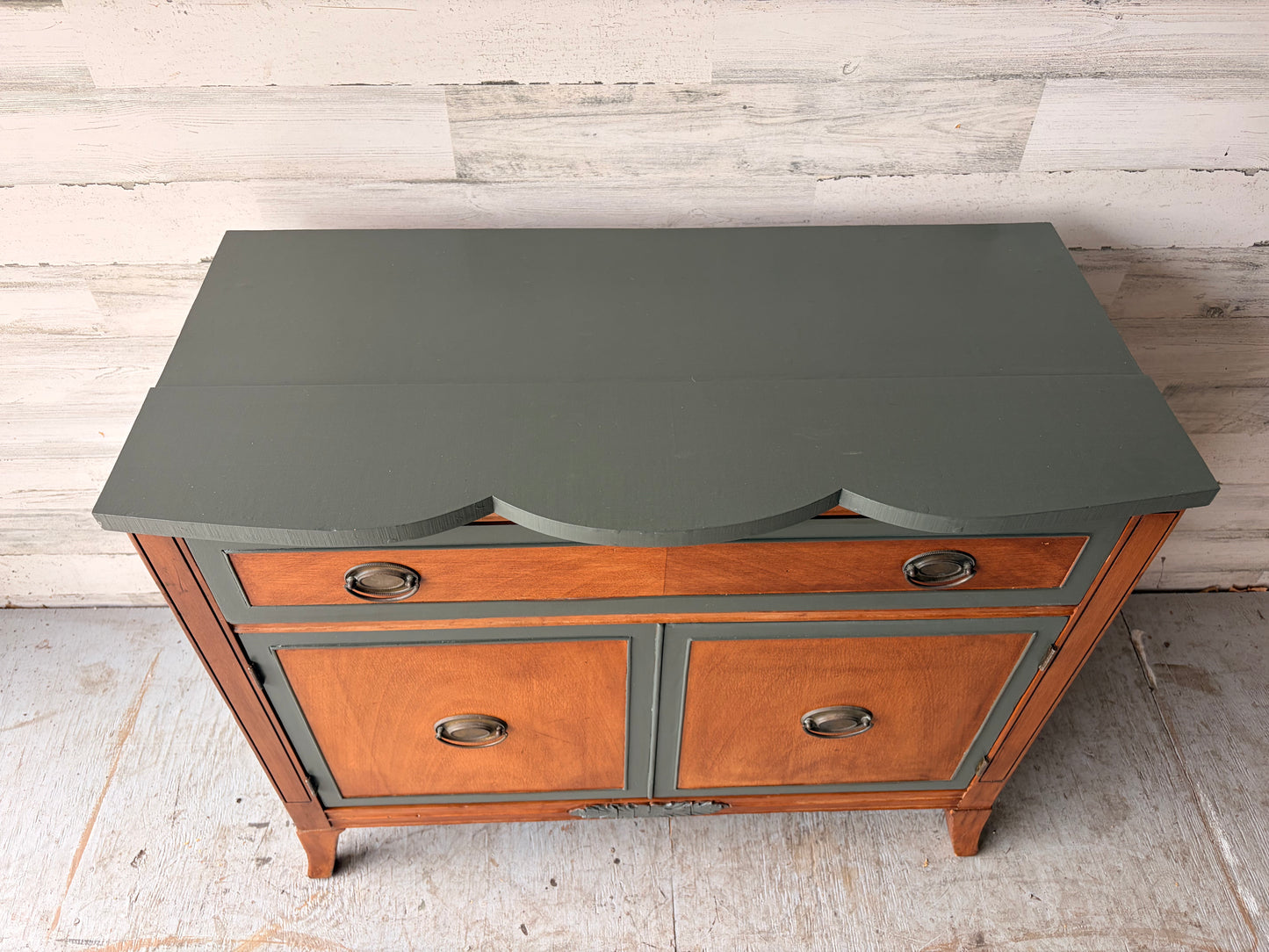 Vintage Scalloped Cabinet/Entry Table