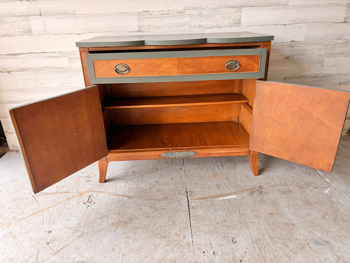 Vintage Scalloped Cabinet/Entry Table
