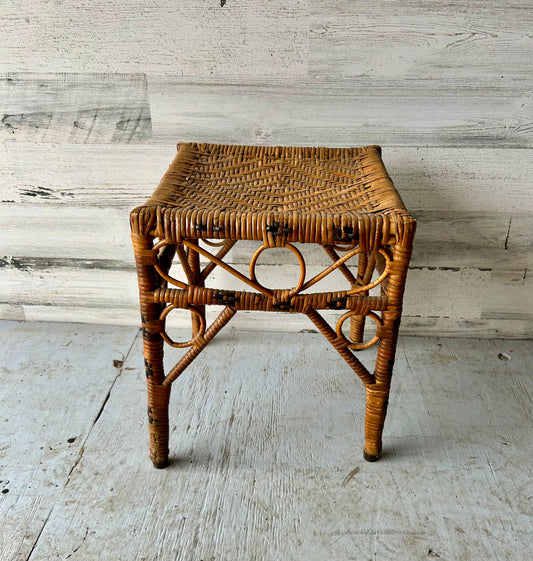 Vintage Rattan Plant Stand