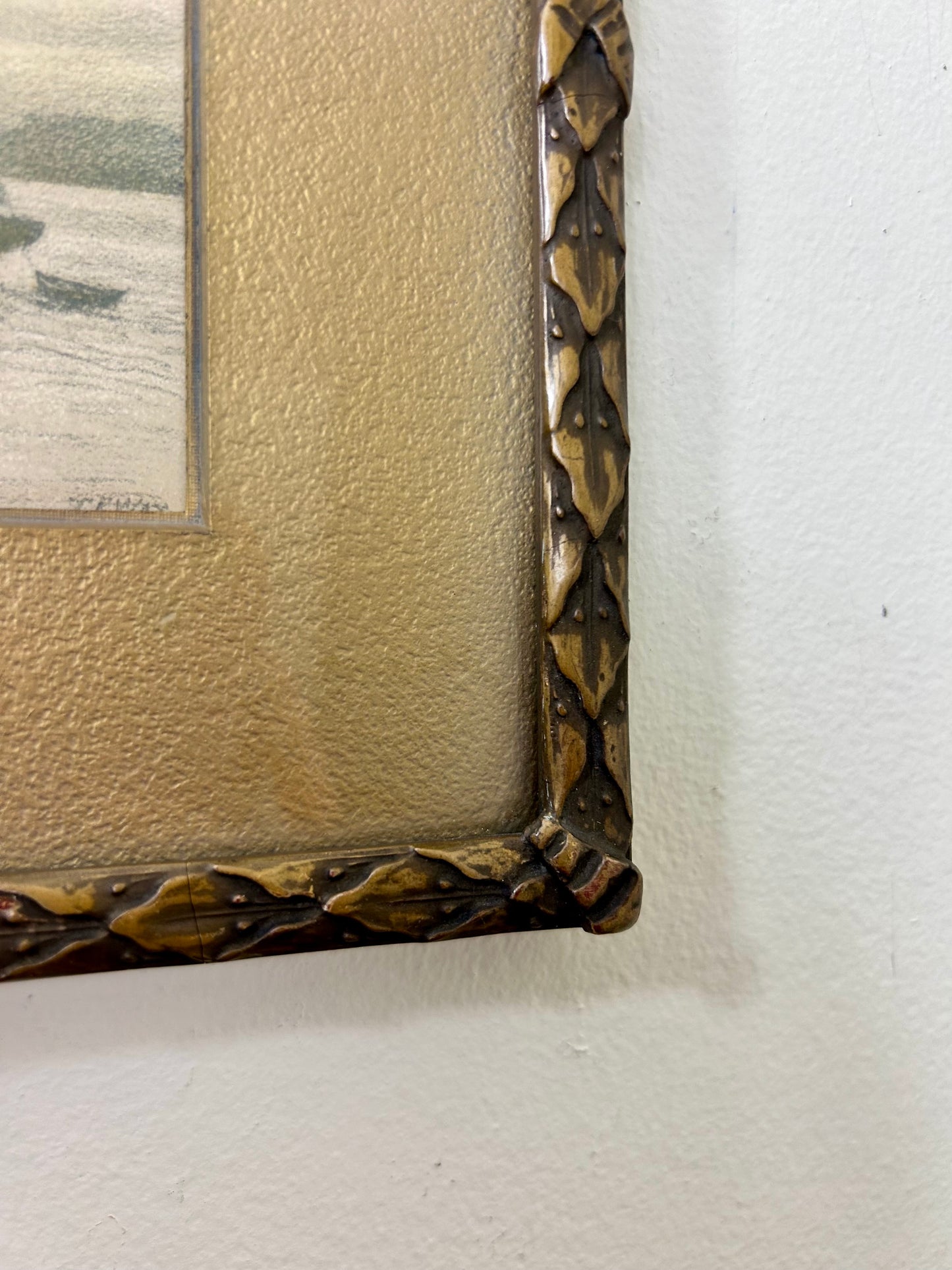 Vintage Gold Seascape Framed Artwork