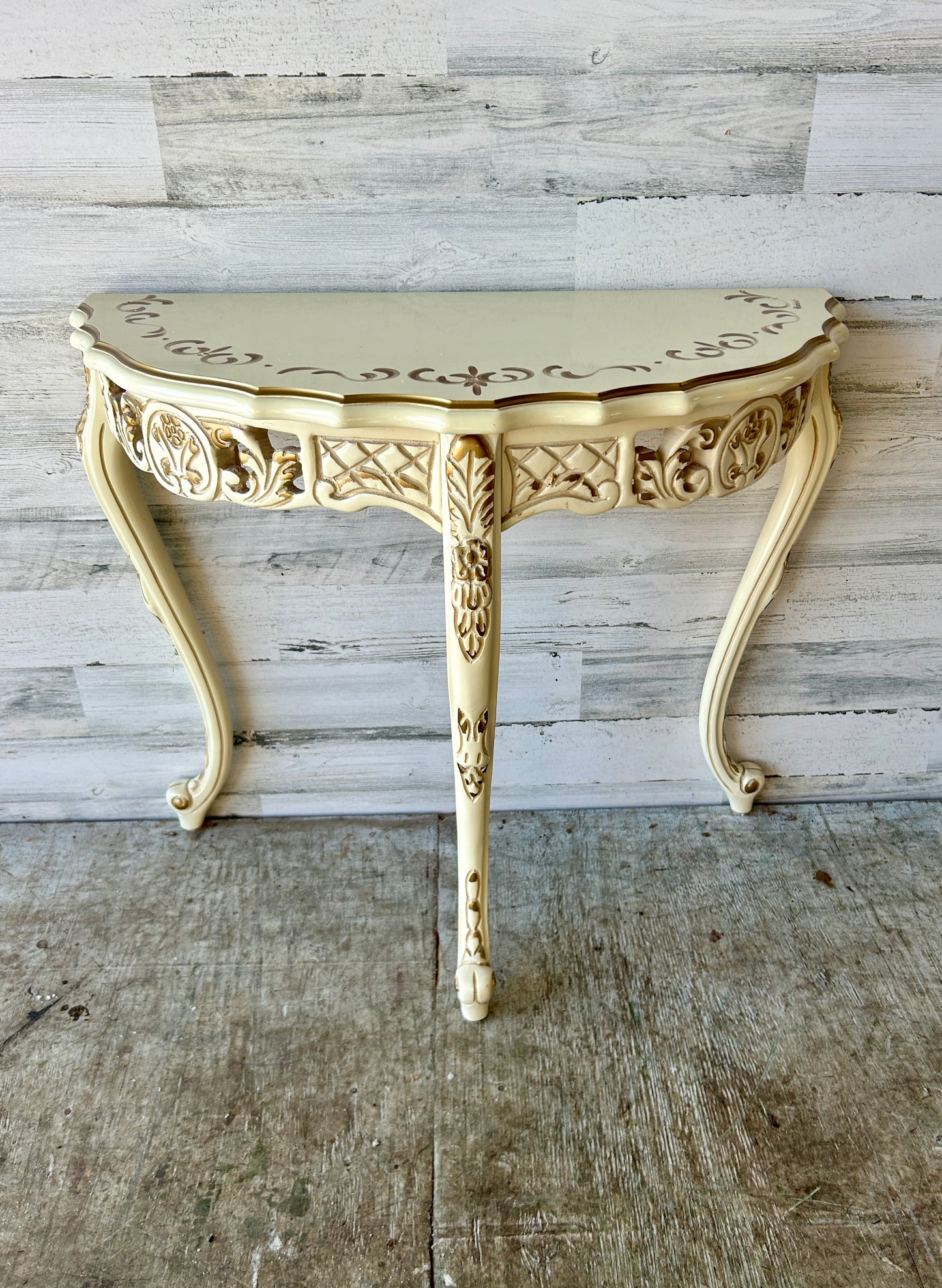 Vintage French Style Half Moon Console Table