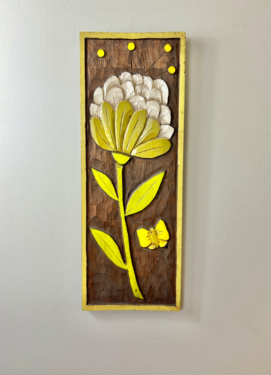 Vintage Wood Flower Art