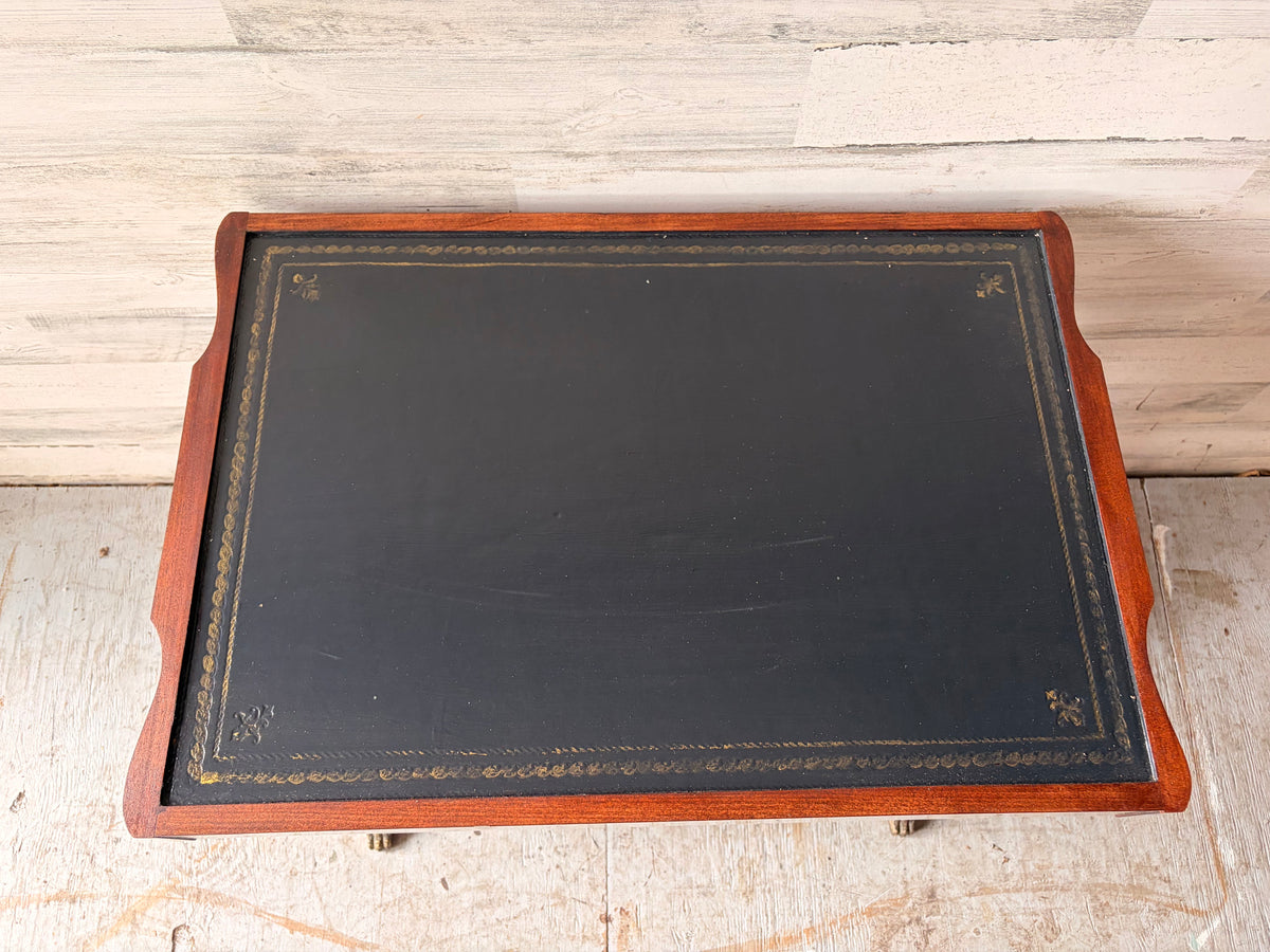 Vintage Mahogany and Leather Accent Table