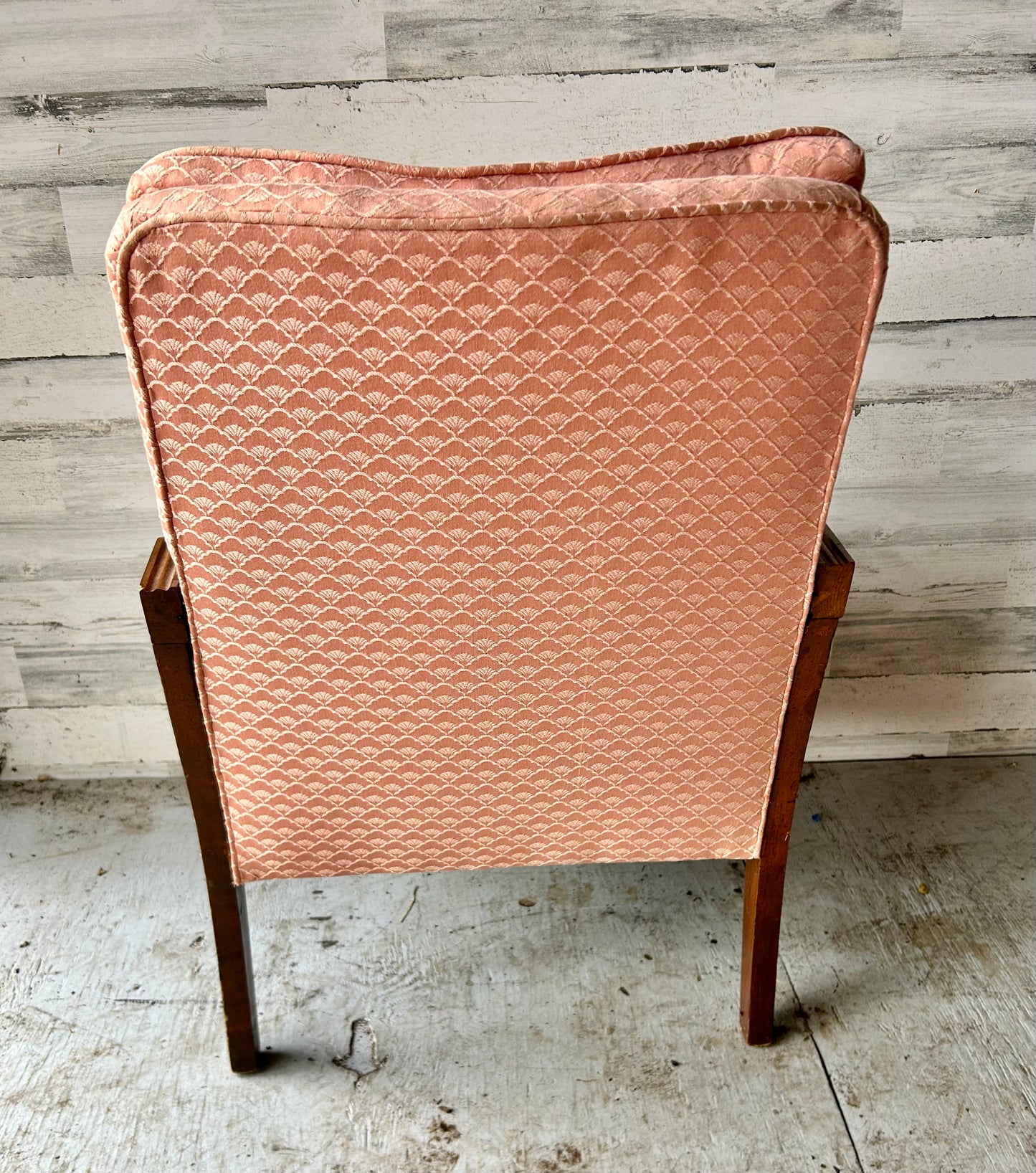 Vintage Pink Rattan Arm Chair