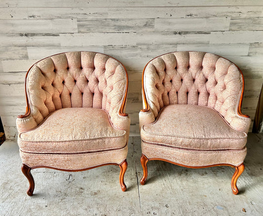 Set of Vintage Pink Mid Century Modern Chairs