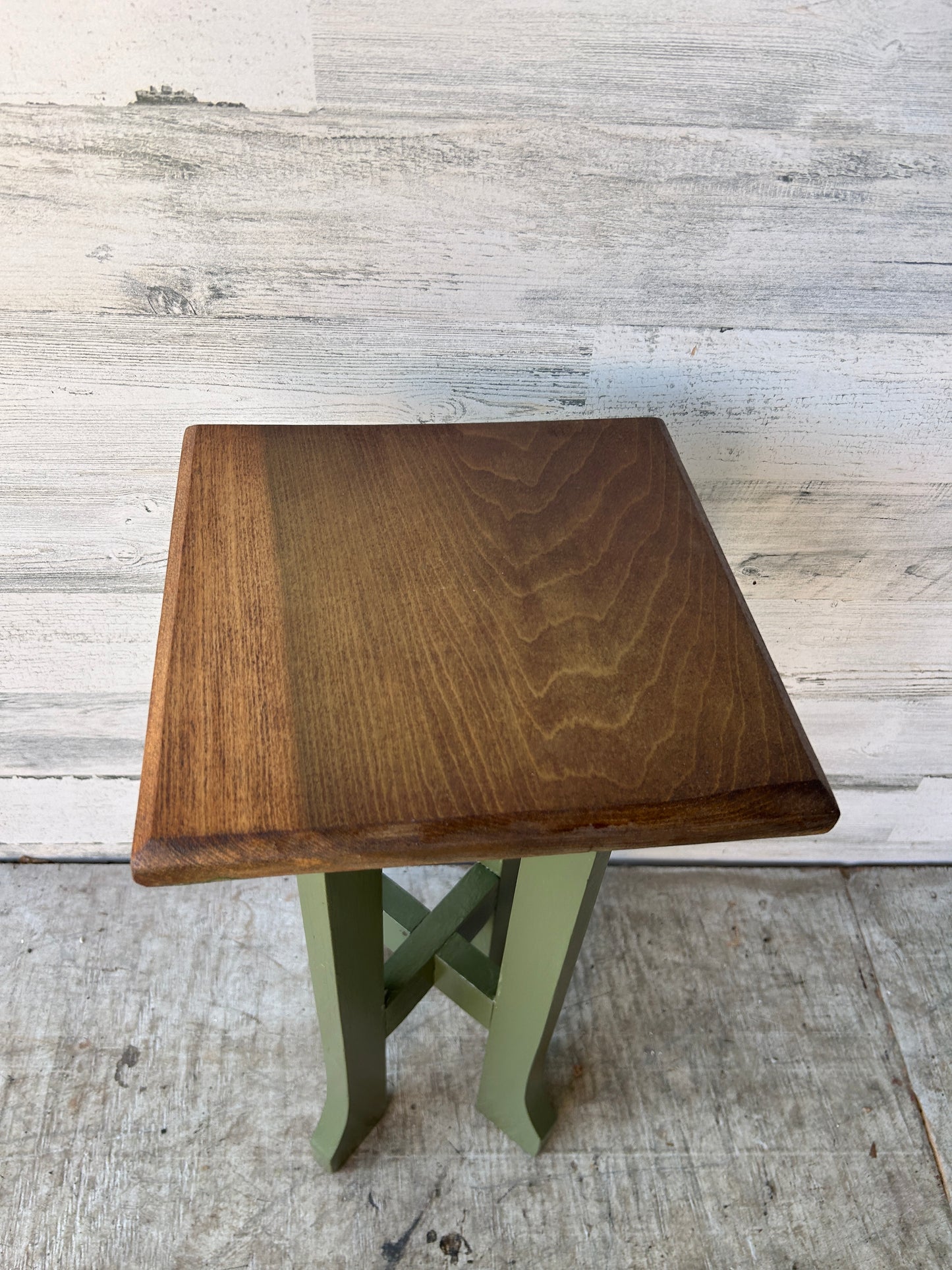 Vintage Wood Plant Stand Side Table