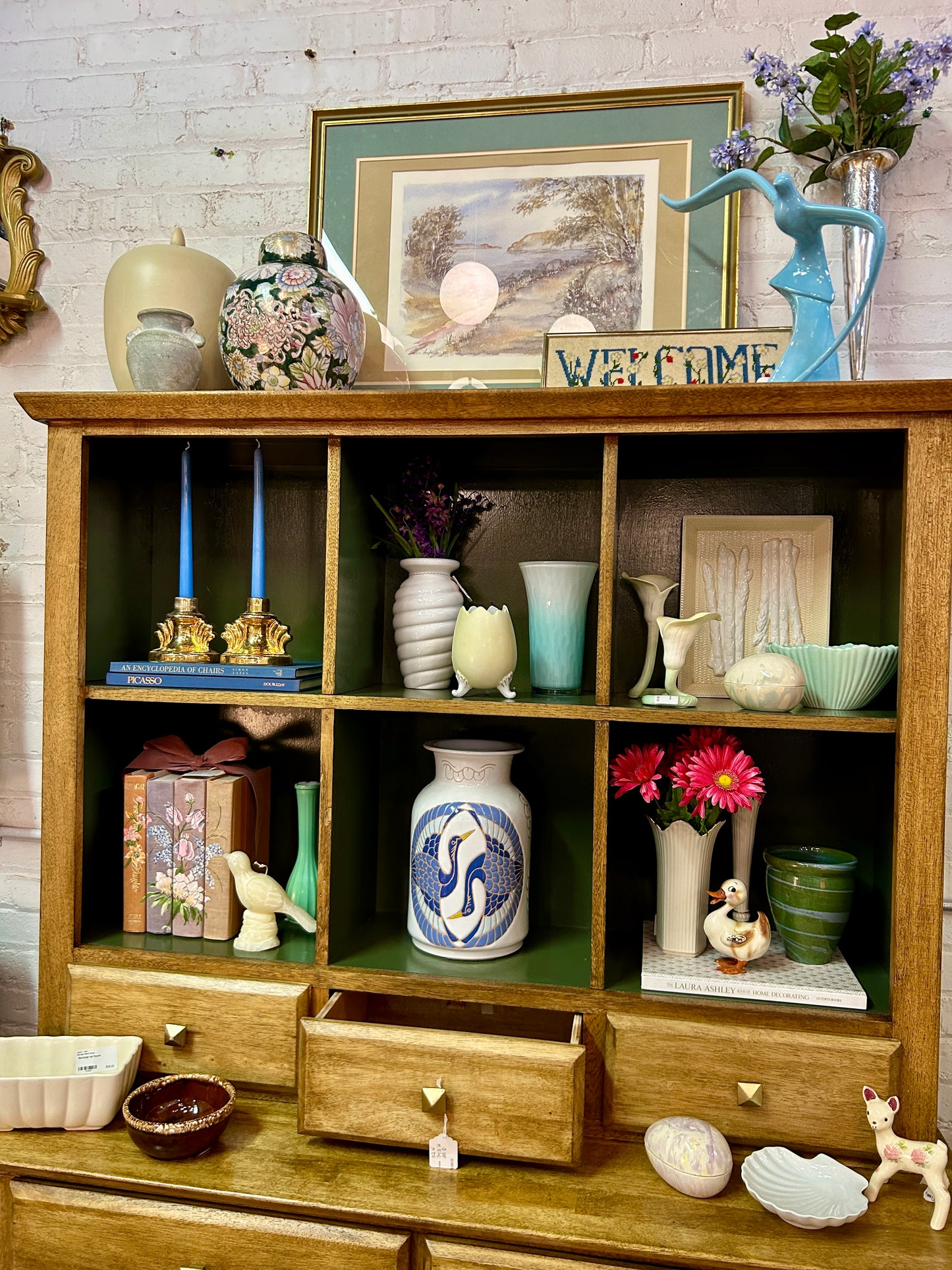 Vintage Shelving Hutch Cabinet