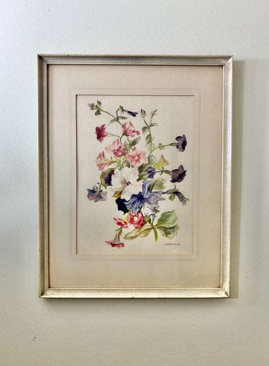 Vintage Hand Painted Floral Artwork