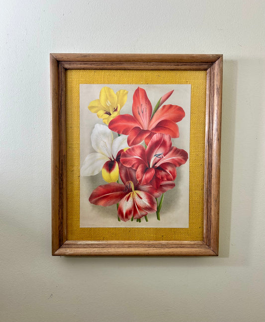 Vintage Red Floral Print