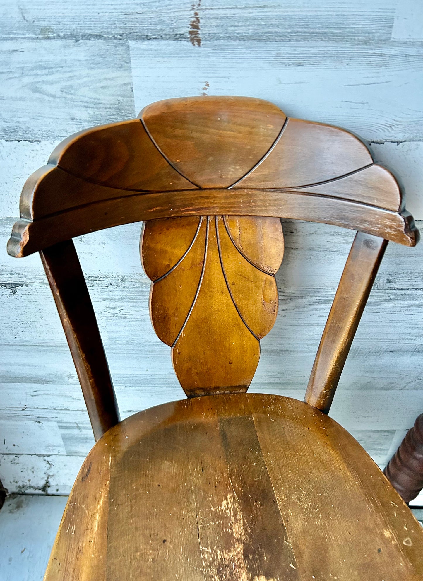 Antique Oak Wood Kitchen Table with Chairs