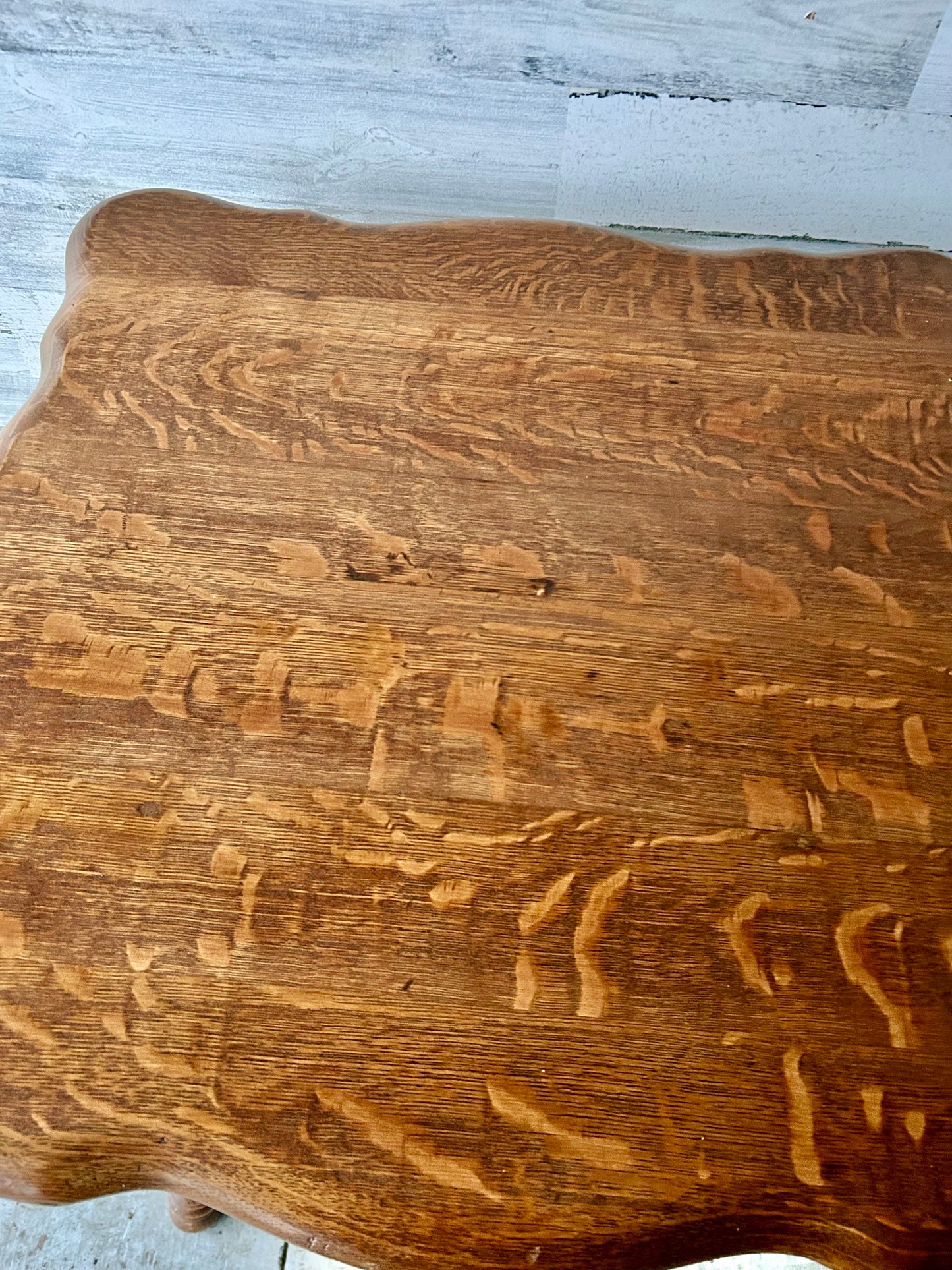 Vintage Tiger Wood Parlor Table