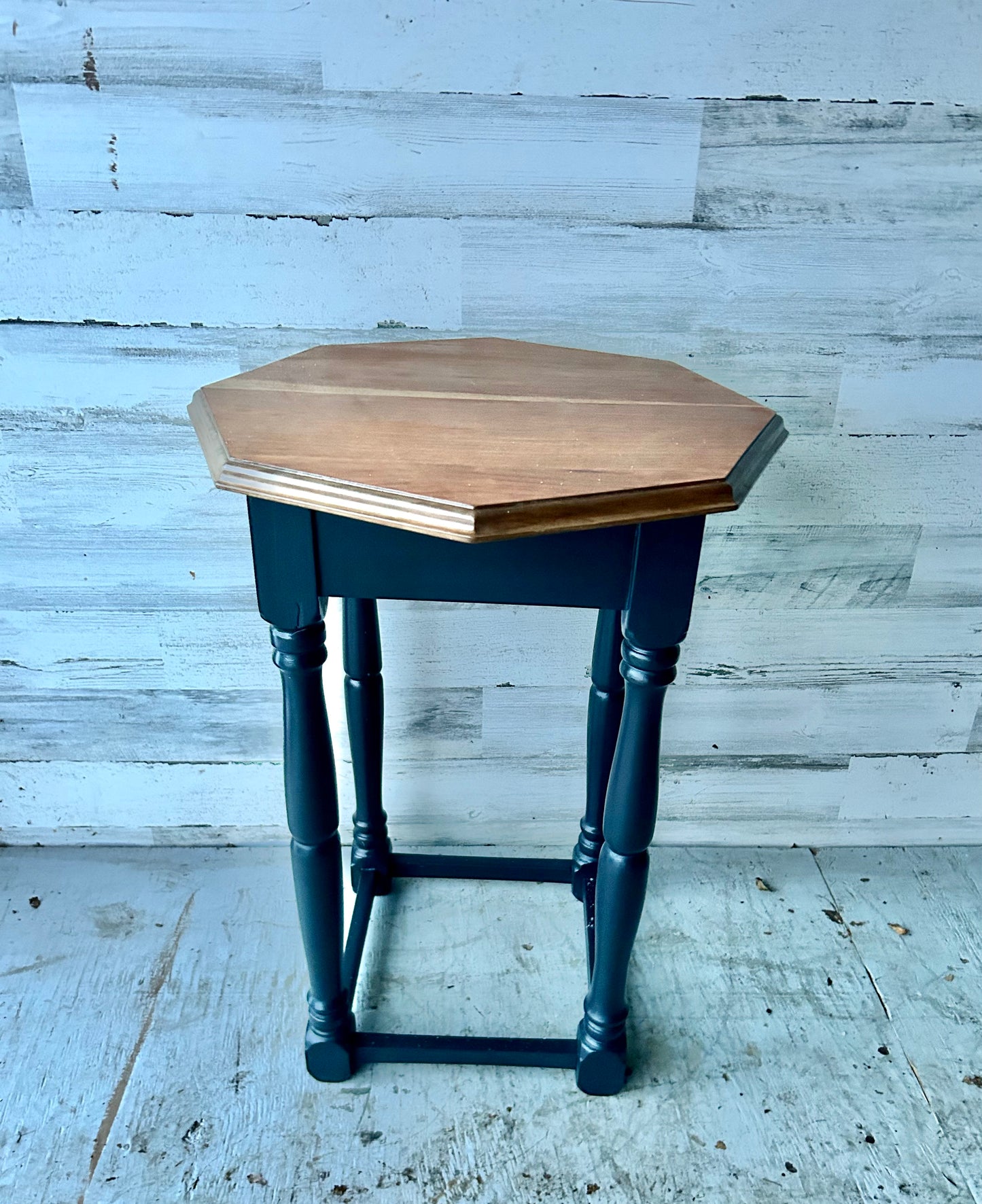 Vintage Wood Black Side Table