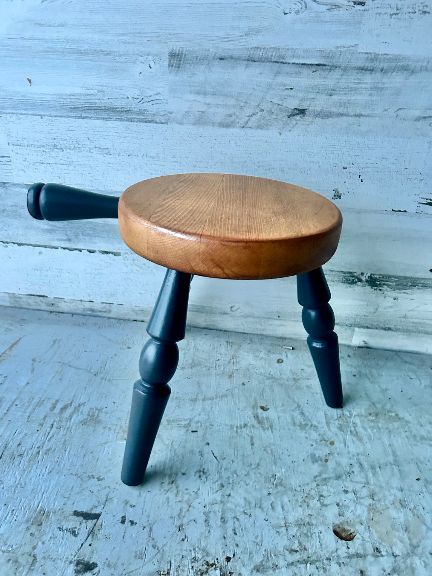 Vintage Wood Milk Footstool