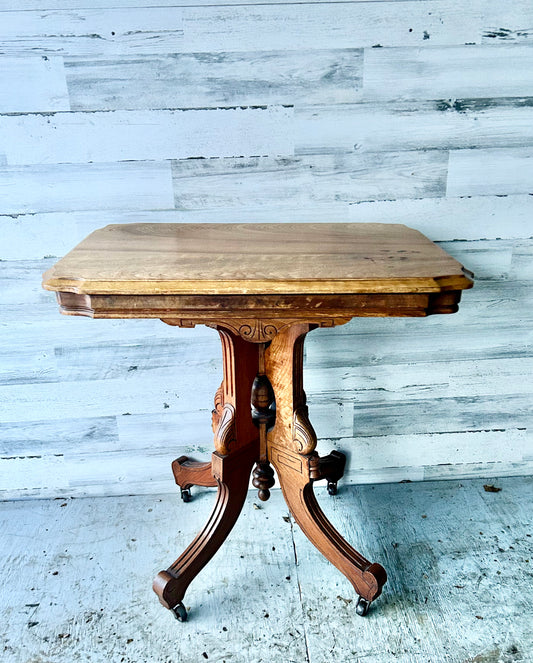 Antique Walnut Carved Parlor Table