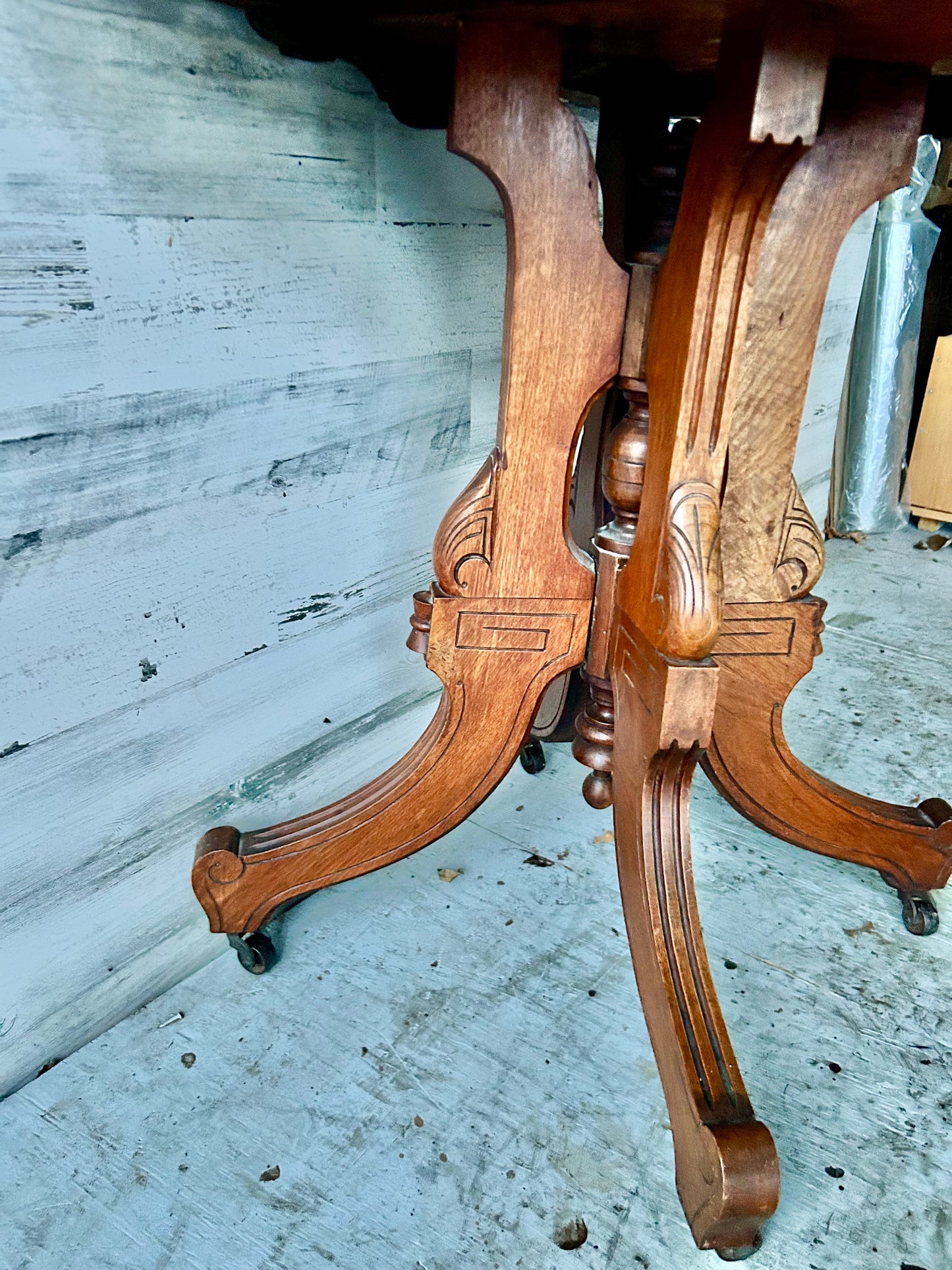 Antique Walnut Carved Parlor Table