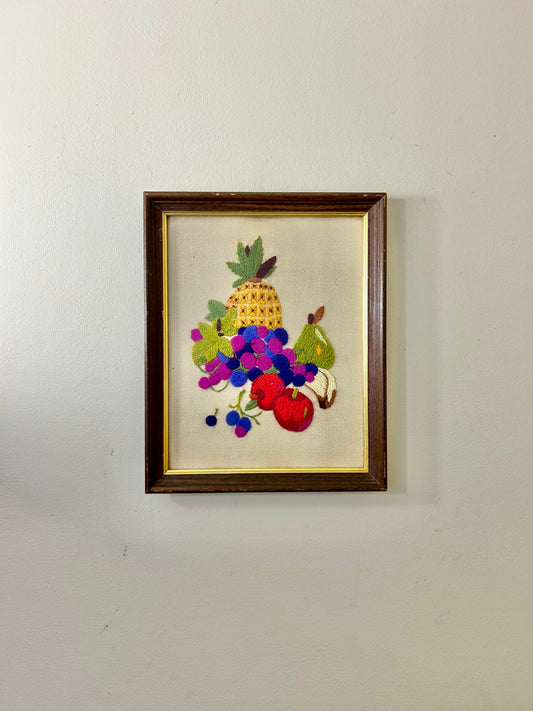 Vintage Hand Stitched Fruit Artwork