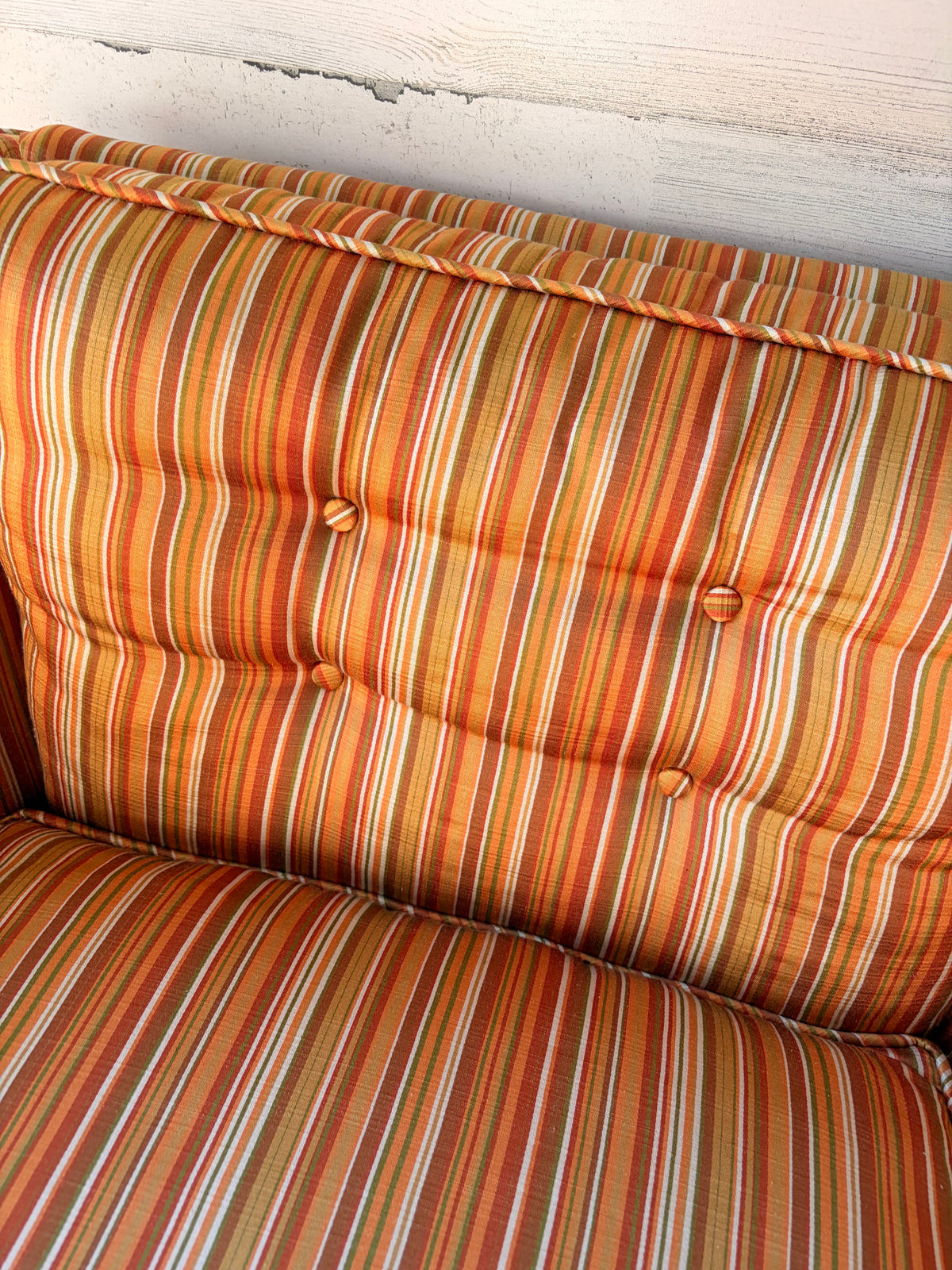 Vintage Mid Century Modern Stripe Arm Chairs
