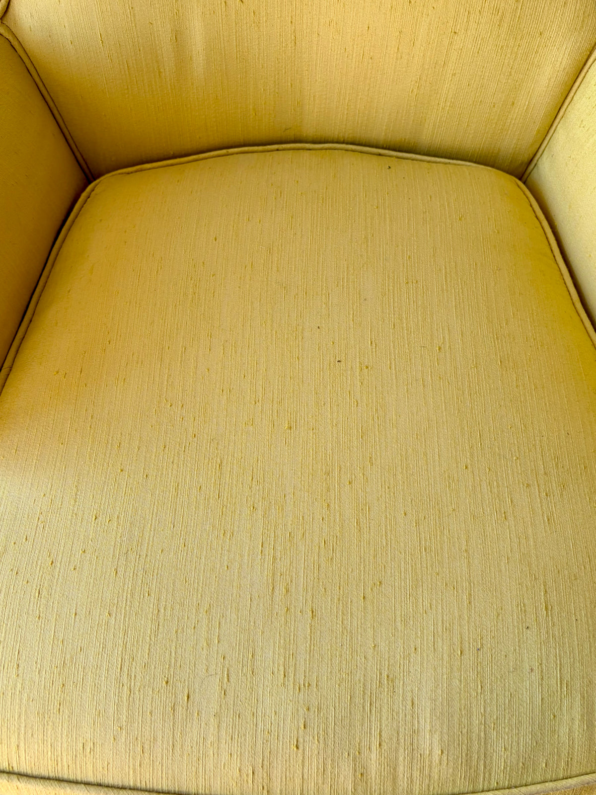 Vintage Yellow Silk Armchair