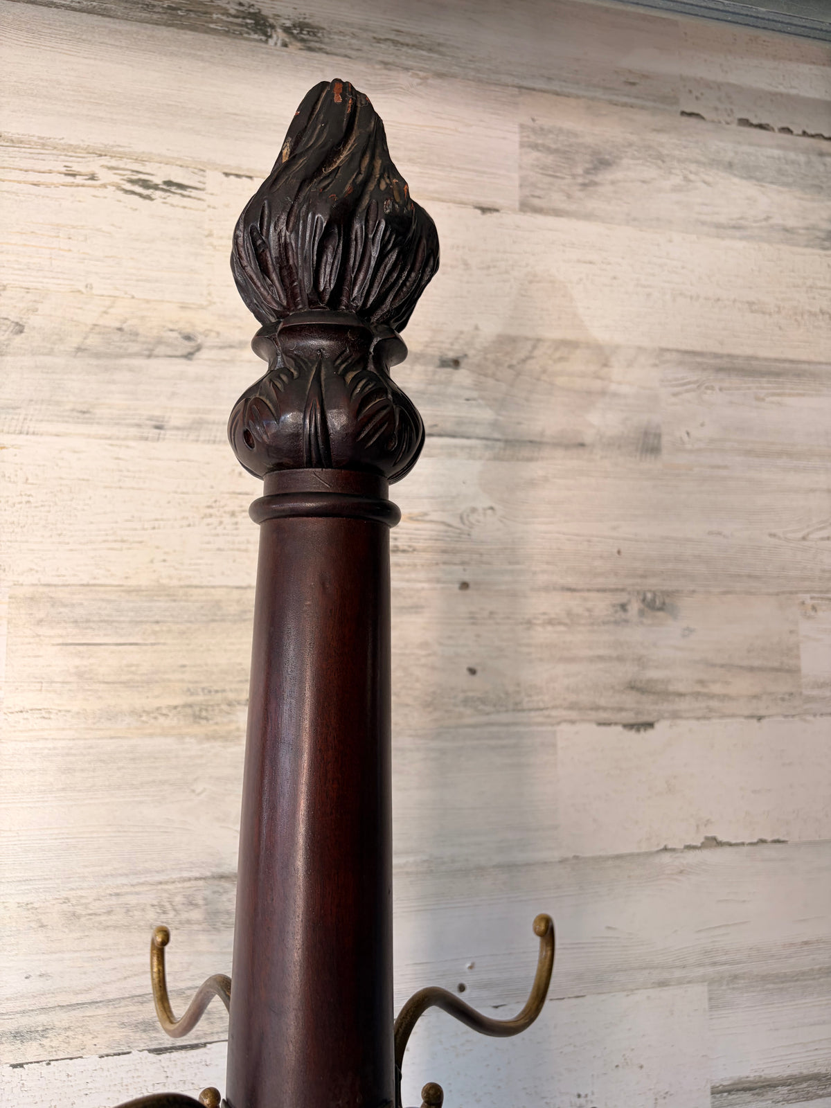 Antique Mahogany Wood Coat Rack