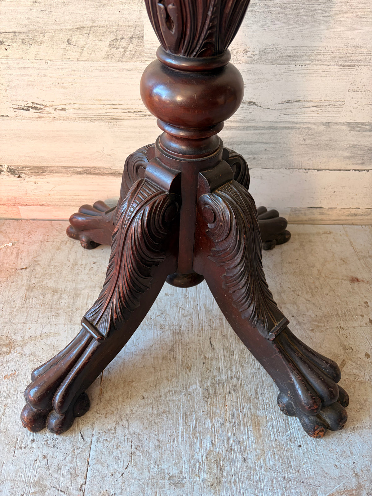 Antique Mahogany Wood Coat Rack