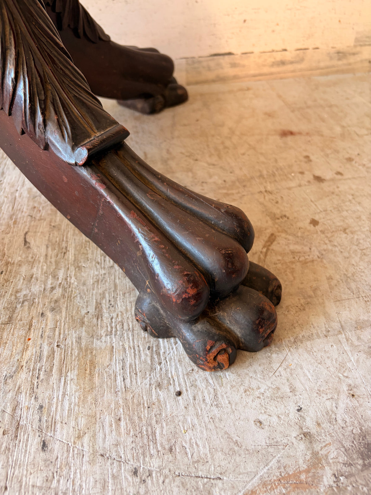Antique Mahogany Wood Coat Rack