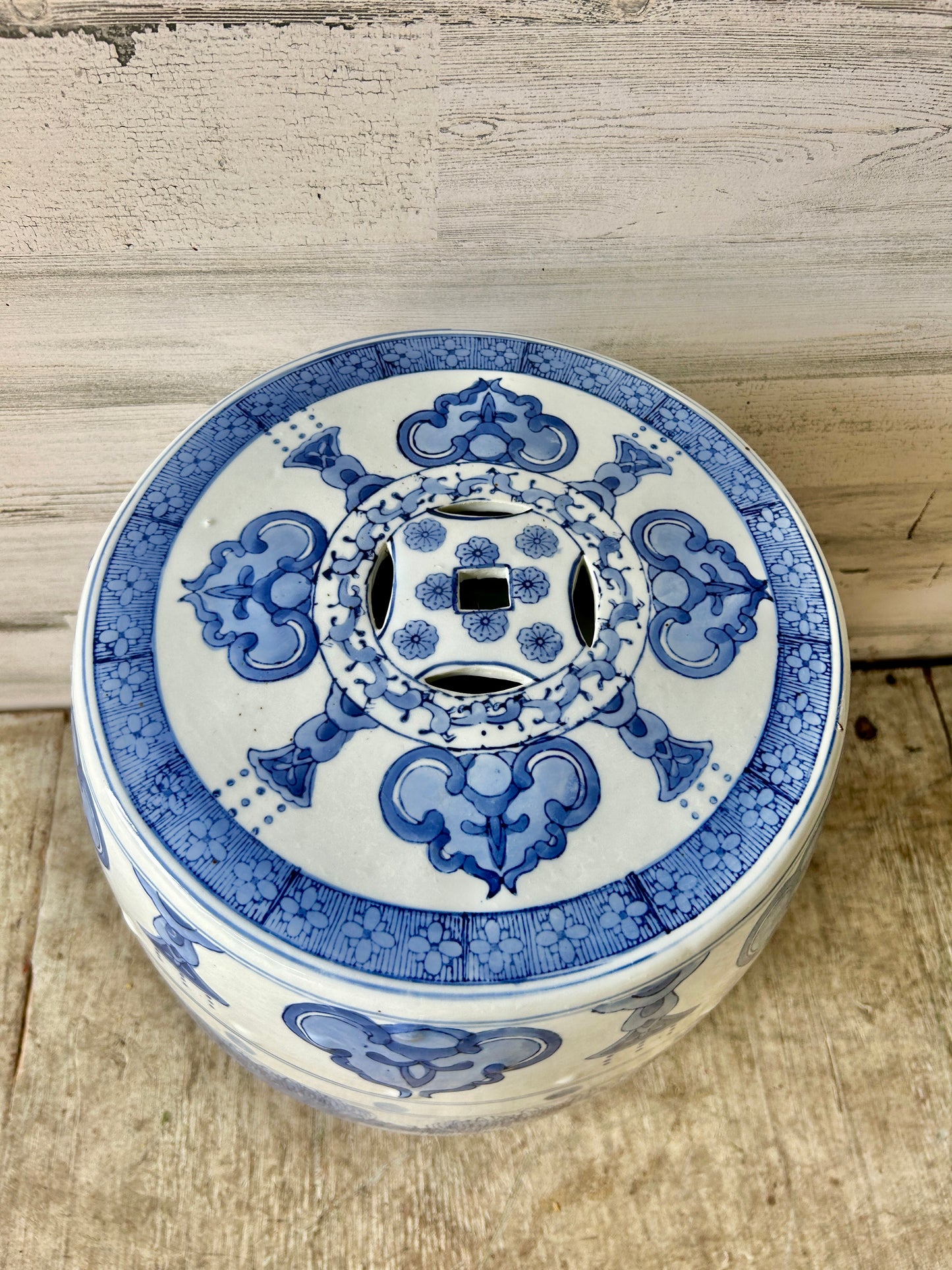 Asian Blue Porcelain Garden Seat