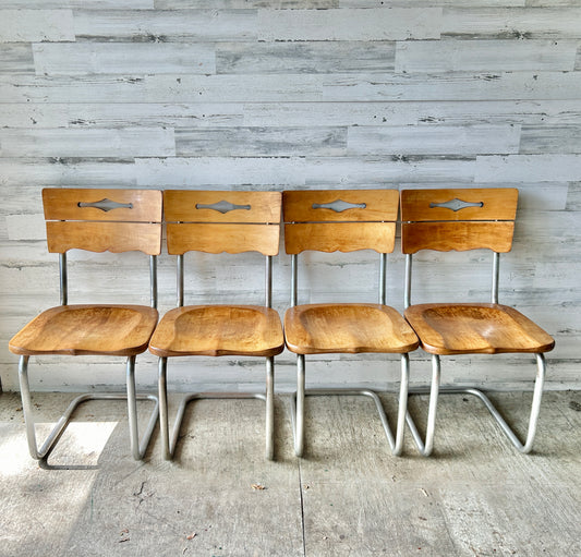 Vintage Industrial Dining Chairs (set of 4)