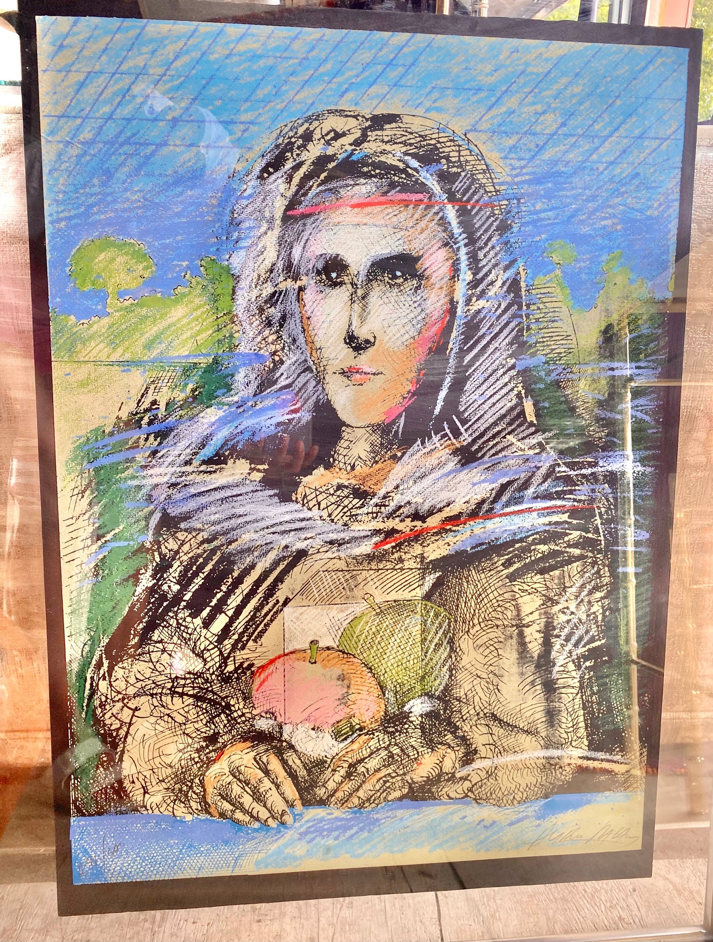 Mid 20th Century "The Apple of Alirio" Numbered Serigraph by Alirio Palaxios, Framed