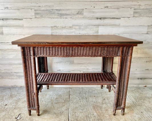Vintage Rattan Wood Table